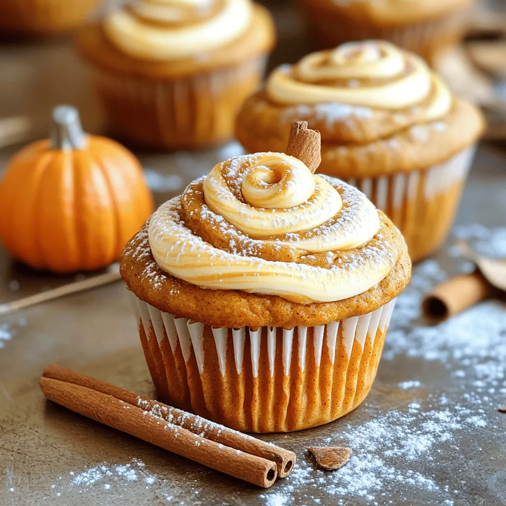 - 1 cup all-purpose flour - 1 cup whole wheat flour - 1 tablespoon baking powder - 1 teaspoon baking soda - 1 teaspoon ground cinnamon - 1/2 teaspoon ground nutmeg - 1/2 teaspoon salt - 1 cup pumpkin puree (can be canned or homemade) - 1/2 cup granulated sugar - 1/2 cup packed brown sugar - 1/2 cup vegetable oil - 3 large eggs, at room temperature - 1 teaspoon vanilla extract - 4 ounces cream cheese, softened to room temperature - 1/4 cup powdered sugar - 1/2 teaspoon vanilla extract (for cream cheese mixture) These ingredients create a tasty base for your muffins. The mix of flours gives them a good texture. The spices add warmth and flavor. Pumpkin adds moisture and a lovely color. The cream cheese mixture brings a rich swirl. I love the way these flavors come together! For the full recipe, check out the details and get baking! Start this tasty journey by preheating your oven to 350°F (175°C). While it warms up, grab a muffin tin. Line it with paper liners or use cooking spray to lightly grease each cup. This step ensures your muffins come out easily. In a medium-sized mixing bowl, add the dry ingredients. Combine 1 cup of all-purpose flour, 1 cup of whole wheat flour, 1 tablespoon of baking powder, 1 teaspoon of baking soda, 1 teaspoon of ground cinnamon, 1/2 teaspoon of ground nutmeg, and 1/2 teaspoon of salt. Whisk them together until well mixed. Set this aside for later. In a large mixing bowl, mix 1 cup of pumpkin puree, 1/2 cup of granulated sugar, and 1/2 cup of brown sugar. Add in 1/2 cup of vegetable oil, 3 large eggs (at room temperature), and 1 teaspoon of vanilla extract. Stir this mixture until it turns creamy and smooth. Now, gently fold the dry mixture into the wet ingredients. Do this slowly to keep the muffins soft. Mix just until combined. It’s okay if there are a few lumps; overmixing can make the muffins tough. In a small bowl, beat 4 ounces of softened cream cheese with 1/4 cup of powdered sugar. Add another 1/2 teaspoon of vanilla extract to this mix. Use an electric mixer or whisk until it is smooth and free of lumps. Fill each muffin cup about halfway with the pumpkin batter. Spoon a generous amount of the cream cheese mixture on top. Then, take a toothpick or skewer and swirl the cream cheese into the pumpkin batter. This creates a lovely marble effect. Fill the cups until they are about 3/4 full, swirling the cream cheese mixture again if you have more. Now, you can check out the Full Recipe for more details on this fun baking adventure! To get a nice swirl, start by adding the cream cheese mixture on top of the pumpkin batter. Use a toothpick or skewer to gently twist it. Don’t overdo it, or you’ll lose the beautiful design. A light touch creates a lovely marbled look. Overmixing is the enemy of moist muffins. Mix just enough to combine the wet and dry ingredients. It’s okay to leave small lumps in the batter. This method keeps your muffins soft and fluffy, so resist the urge to keep stirring. Baking these muffins at 350°F (175°C) is key. Start checking them around 18 minutes. Use a toothpick to test; it should come out clean or with a few moist crumbs. If it’s too wet, give them a couple more minutes. This ensures a perfectly baked muffin every time. {{image_4}} You can enhance the flavor of your Pumpkin Cream Cheese Swirl Muffins in fun ways. Try adding: - Chopped nuts: Walnuts or pecans add crunch. - Chocolate chips: Dark or white chocolate can bring sweetness. - Dried fruit: Raisins or cranberries offer a fruity twist. - Other spices: Consider ginger, allspice, or cloves for warmth. These additions will make each muffin unique and delicious. If you want to make a healthier version of these muffins, consider these swaps: - Use applesauce instead of some oil for moisture and less fat. - Replace granulated sugar with honey or maple syrup for a natural sweetener. - Substitute whole wheat flour for oat flour for a gluten-free option. - Try Greek yogurt instead of cream cheese for a tangy flavor. These changes can help you enjoy muffins without the guilt. To make these muffins suitable for various diets, you can try these options: - For gluten-free muffins, use a gluten-free flour blend instead of all-purpose flour. - To make them dairy-free, swap cream cheese with a non-dairy cream cheese or silken tofu. - Use plant-based eggs for a vegan version. Flaxseed or chia seeds work well as egg substitutes. These modifications allow everyone to enjoy these tasty treats. To keep your Pumpkin Cream Cheese Swirl Muffins fresh, store them in an airtight container. This helps keep them moist. Place a piece of wax paper between layers to avoid sticking. They can last up to three days at room temperature. If you want them to last longer, consider the fridge. In the fridge, they stay fresh for about a week. For longer storage, freezing muffins is a great option. Wrap each muffin tightly in plastic wrap. Then, place them in a freezer-safe bag or container. This helps protect them from freezer burn. They can last up to three months in the freezer. When you want to enjoy one, just take it out and let it thaw at room temperature. To reheat your muffins, use the microwave or the oven. If using the microwave, warm them for about 15-20 seconds. Keep an eye on them, so they don’t get too hot. For the oven, preheat it to 350°F (175°C) and heat for about 10 minutes. This method helps them taste fresh-baked again. Enjoy them warm for the best flavor! Yes, you can use fresh pumpkin. Just roast and puree it. This gives a brighter flavor. Make sure the fresh pumpkin has a smooth texture, like canned. You can check with a toothpick. Insert it into the center of a muffin. If it comes out clean or with a few moist crumbs, they are ready. They should also look slightly golden on top. If you need a substitute, use Greek yogurt or silken tofu. Both add creaminess and keep the muffins moist. You can also try mascarpone for a richer taste. These muffins can last about two days at room temperature. Store them in an airtight container to keep them fresh. If you want to keep them longer, refrigerate for up to a week. You can add chocolate chips or nuts for extra flavor. Dried cranberries or raisins also make a tasty addition. Feel free to get creative with your favorite mix-ins! For the full recipe, check out the details above. These Pumpkin Cream Cheese Swirl Muffins bring joy with every bite. The blend of pumpkin and cream cheese creates a delightful taste. Let’s dive into the details of this recipe so you can make them at home. - 1 cup all-purpose flour - 1 cup whole wheat flour - 1 tablespoon baking powder - 1 teaspoon baking soda - 1 teaspoon ground cinnamon - 1/2 teaspoon ground nutmeg - 1/2 teaspoon salt - 1 cup pumpkin puree (can be canned or homemade) - 1/2 cup granulated sugar - 1/2 cup packed brown sugar - 1/2 cup vegetable oil - 3 large eggs, at room temperature - 1 teaspoon vanilla extract - 4 ounces cream cheese, softened to room temperature - 1/4 cup powdered sugar - 1/2 teaspoon vanilla extract (for cream cheese mixture) To make these muffins, start by gathering all your ingredients. It is key to have everything ready. This will make your cooking smooth and easy. Mix the dry ingredients first. In a bowl, whisk together the flours, baking powder, baking soda, cinnamon, nutmeg, and salt. This step helps ensure even mixing. Next, combine the wet ingredients. In a large bowl, mix pumpkin puree, both sugars, vegetable oil, eggs, and vanilla. Stir until it's creamy. Now, fold the dry mix into the wet mix. Do this gently. Overmixing can make the muffins tough. It’s okay if a few lumps remain. For the cream cheese swirl, beat the softened cream cheese with powdered sugar and a touch of vanilla. Make it smooth and lump-free. Fill each muffin cup halfway with pumpkin batter. Add a spoonful of the cream cheese mix on top. Use a toothpick to swirl them together. This creates a lovely marbled look. Now, fill the cups until they are three-quarters full. Repeat the swirling if you have extra cream cheese mix. Bake in a preheated oven at 350°F (175°C) for 18 to 22 minutes. Check if they are done by inserting a toothpick. It should come out clean, with a few moist crumbs. Let the muffins cool in the pan for five minutes. Then, move them to a wire rack. This helps them cool evenly. For a special touch, sprinkle powdered sugar on top. They look great and taste even better. Enjoy these muffins with friends or family. Make sure to check the Full Recipe for all steps and tips! We covered a lot about making Pumpkin Cream Cheese Swirl Muffins. You learned the key ingredients, both dry and wet, plus the cream cheese mix. I shared step-by-step instructions to create these yummy treats. With tips for the perfect swirl and moisture, you have all the tools needed. Don't forget the variations and storage tips to keep your muffins fresh. Enjoy making these muffins and share them with others for a delightful treat!