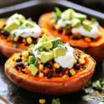 For this tasty recipe, you'll need: - 4 medium sweet potatoes - 1 can black beans, rinsed and drained - 1 cup corn (fresh or frozen) - 1 red bell pepper, diced - 1 small red onion, diced - 1 teaspoon ground cumin - 1 teaspoon chili powder - ½ teaspoon smoked paprika - Salt and pepper to taste These ingredients create a delicious, filling mix that pairs perfectly with sweet potatoes. The black beans add protein, while the corn brings a sweet crunch. The spices give the dish warmth and depth. You can enhance your stuffed sweet potatoes with: - 1 avocado, diced - ¼ cup fresh cilantro, chopped - 2 tablespoons lime juice - Greek yogurt or dairy-free yogurt (for topping) These toppings add freshness and creaminess. The avocado and lime juice brighten the flavors. Greek yogurt gives a nice creamy texture. You can mix and match these toppings based on your taste. Stuffed sweet potatoes are not just tasty; they are also healthy. Each serving provides: - High fiber from sweet potatoes and black beans - Good source of vitamins A and C - Plant-based protein from black beans This meal is filling and packed with nutrients. You can enjoy a satisfying dish that benefits your body. For the full recipe, check out the detailed steps to make this delicious meal. First, set your oven to 400°F (200°C). This will help cook the sweet potatoes evenly. Next, wash the sweet potatoes under running water. Make sure to scrub off any dirt. Use a fork to prick each potato several times. This step is key, as it lets steam escape during baking. Place the sweet potatoes on a lined baking sheet. This makes for easy cleanup later. While the sweet potatoes bake, heat a skillet on medium. Add diced red onion and red bell pepper. Sauté them for about 5-7 minutes. You want them soft and fragrant. Next, stir in the rinsed black beans and corn. Add ground cumin, chili powder, smoked paprika, and season with salt and pepper. Cook this mix for another 3-4 minutes. Stir occasionally to heat everything through. When the sweet potatoes are soft, take them out of the oven. Let them cool for a few minutes. Carefully, cut each potato in half lengthwise. Use a spoon to scoop out a bit of the flesh. This creates room for your tasty filling. Pack the black bean and corn mix into each potato half. Press gently to make it full. In a small bowl, mix diced avocado, cilantro, and lime juice. Toss gently to coat the avocado. Finally, top each stuffed sweet potato with Greek yogurt or dairy-free yogurt. Add the avocado-cilantro mix on top for a fresh burst of flavor. For a nice touch, serve them warm on a colorful platter. This meal is both delicious and healthy! To bake sweet potatoes well, start by washing them. Scrub the skin under running water. Then, prick each potato several times with a fork. This helps steam escape as they bake. Preheat your oven to 400°F (200°C). Place the sweet potatoes on a parchment-lined baking sheet. Bake them for 45-60 minutes. The best sign they are done is when they feel soft when pierced with a fork. This method keeps them tender and sweet. Many people rush the baking time. Avoid this mistake! Sweet potatoes need time to cook through. If you take them out too soon, they will be hard inside. Another common error is skipping the fork pricking step. This can cause the potatoes to burst in the oven! Lastly, don't forget to season your filling. A little salt and pepper can make a big difference in flavor. You don’t need fancy tools to stuff sweet potatoes. A sharp knife helps cut them in half easily. A spoon is perfect for scooping out the flesh. For mixing the filling, use a large bowl. A skillet is great for cooking the filling. I also recommend using a baking sheet lined with parchment paper. It makes cleanup a breeze! These simple tools will help you create a delicious meal without stress. For the full recipe, check out the Savory Stuffed Sweet Potatoes 🥔. {{image_4}} You can make stuffed sweet potatoes vegetarian-friendly with simple swaps. Start with the base recipe. Use a mix of veggies like zucchini, spinach, or mushrooms. Add lentils or chickpeas for protein. Try mixing in some feta cheese or goat cheese for added creaminess. Top with fresh herbs like parsley or basil for extra flavor. You can enjoy a hearty meal that is colorful and healthy. If you want more protein, add cooked chicken, turkey, or shrimp. These meats pair well with sweet potatoes. You can also use quinoa or farro for a plant-based protein. Mix in some cheese for richness. For a spicy kick, add jalapeños or hot sauce. This version gives you a satisfying meal that fuels your day. Explore global flavors with your stuffed sweet potatoes. For a Mexican twist, add black beans, corn, and cheese. Top with salsa and avocado. For an Asian-inspired filling, use cooked rice, sesame oil, and edamame. Finish with soy sauce or a drizzle of sriracha. These variations let you travel the world through your plate while enjoying sweet potatoes. For the full recipe, check out the complete guide above. To keep your stuffed sweet potatoes fresh, let them cool down first. Place them in an airtight container. You can store them in the fridge for up to three days. If you want to keep them longer, freezing is a great option. When you are ready to enjoy your leftovers, preheat your oven to 350°F (175°C). Place the stuffed sweet potatoes on a baking sheet. Cover them with foil to keep them moist. Heat for about 20 minutes or until they are warm throughout. You can also microwave them for quicker reheating. Just place them on a microwave-safe plate and heat for 2-3 minutes. If you want to prepare meals in advance, freezing works well. After making your stuffed sweet potatoes, let them cool completely. Wrap each one in plastic wrap, then place them in a freezer bag. They can last for up to three months in the freezer. When you want to eat them, thaw overnight in the fridge and reheat as mentioned. This way, you have a quick and delicious meal ready anytime! The best way to season stuffed sweet potatoes is with spices. I love using ground cumin, chili powder, and smoked paprika. These spices add warmth and depth. You can also use salt and pepper to enhance the flavor. Adding fresh herbs like cilantro can bring a bright taste. Try lemon or lime juice for a zesty kick. You can also mix in some cheese for richness. Experiment with your favorite spices to customize the flavor! Yes, you can use other types of potatoes. Regular potatoes, like russets or Yukon golds, work well. They have a creamy texture and absorb flavors nicely. However, they won’t have the same sweetness as sweet potatoes. Other root vegetables, like butternut squash, can also be great. Each type of potato will give a different taste. Just make sure to adjust the cooking time based on the potato you choose. Stuffed sweet potatoes take about 45 to 60 minutes to cook. First, bake the sweet potatoes whole until soft. This usually takes around 45 minutes at 400°F (200°C). If you are using other potatoes, check for doneness with a fork. After that, add your filling and bake for another 10 to 15 minutes. This helps heat everything through. Always check to ensure the potatoes are tender and fully cooked. You can get really creative with toppings for stuffed sweet potatoes. Here are some ideas: - Diced avocado - Fresh cilantro - Sliced jalapeños - Greek yogurt or dairy-free yogurt - Crumbled feta or goat cheese - A sprinkle of chili flakes - Chopped green onions - Salsa or pico de gallo These toppings add flavor and texture. Feel free to mix and match to find your favorite combinations! For the full recipe, refer to the detailed instructions provided. Stuffed sweet potatoes are tasty and easy to make. We covered key ingredients, step-by-step cooking tips, and variations. Proper prep and perfect baking can make a big difference. Remember to avoid common mistakes for the best results. Store leftovers smartly to enjoy later. With creativity, you can make this dish suit any taste. I hope these ideas inspire you to get cooking! Enjoy your stuffed sweet potatoes!