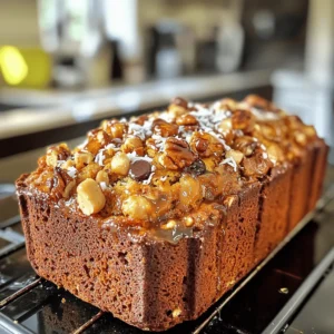 - 3 ripe bananas, thoroughly mashed - 1/2 cup unsalted butter, melted and slightly cooled - 3/4 cup packed brown sugar - 2 large eggs, at room temperature - 1 teaspoon pure vanilla extract - 1 teaspoon baking soda - 1/4 teaspoon fine sea salt - 1 1/2 cups all-purpose flour - 1/2 cup walnuts, coarsely chopped - 1/2 cup semi-sweet chocolate chips - 1/4 teaspoon ground cinnamon - 1/4 cup unsweetened shredded coconut How to accurately measure brown sugar: To measure brown sugar, pack it tightly into a measuring cup. Use a spatula to level it off. This step ensures you get the right amount for sweetness. Best practices for measuring flour: When measuring flour, use a spoon to scoop it into a measuring cup. Then level it off with a knife. Avoid scooping directly from the bag, as it can pack the flour and lead to too much in your mix. These tips help you get the best results with your Chunky Monkey Banana Bread recipe. Enjoy the process! 1. Preheat your oven to 350°F (175°C). This ensures even baking. 2. Prepare a 9x5-inch loaf pan. Grease it with cooking spray or butter. This helps the bread come out easily. 3. In a large bowl, mix the melted butter and mashed bananas. Stir until smooth. 4. Add the brown sugar, eggs, and vanilla extract. Mix well so it looks uniform. 5. Sprinkle the baking soda and sea salt over the wet mix. Stir to combine. 6. Gently fold in the all-purpose flour. Mix until just combined. Remember, a few lumps are fine! 7. Now, carefully fold in the chopped walnuts and chocolate chips. Make sure they are spread evenly. 8. Pour the batter into the prepared loaf pan. Use a spatula to smooth the top. 9. Bake for 60-65 minutes. Check with a toothpick; it should come out clean or with a few crumbs. 10. Once done, take the loaf out and let it cool in the pan for 10 minutes. 11. Transfer it to a wire rack to cool completely. Enjoy your Chunky Monkey Banana Bread! For the full recipe, check out the details mentioned above. To make moist banana bread, use very ripe bananas. The darker the bananas, the better. They add sweetness and moisture. Choose bananas with lots of brown spots. This means they are ready to mash and bake. To prevent excessive browning, cover the loaf with foil halfway through baking. This stops the top from getting too dark. Always check for doneness using a toothpick. If it comes out clean or with a few crumbs, it's ready. Adding spices can bring depth to your banana bread. A pinch of ground cinnamon gives warmth. You can also try nutmeg or allspice for extra flavor. When choosing chocolate chips, semi-sweet works best. They balance the sweetness of the bananas. Dark chocolate chips add a rich taste. You can also use milk chocolate for a sweeter option. One common mistake is overmixing the batter. This can make the bread tough. Mix just until the flour is combined. It’s okay if there are a few lumps. Another big mistake is not using ripe bananas. Unripe bananas do not blend well. They can make the bread dry and less sweet. Always pick bananas that are soft and brown for the best results. For the full recipe, refer to the Chunky Monkey Banana Bread section in this article. {{image_4}} If you want to skip nuts, swap walnuts for seeds. Sunflower seeds or pumpkin seeds work great. They add crunch and keep the flavor rich. You can also try roasted chickpeas for a unique twist. They pack protein and lend a fun texture. To make this banana bread vegan, use flax eggs instead of real eggs. Mix one tablespoon of ground flaxseed with three tablespoons of water. Let it sit for five minutes until it thickens. For butter, use coconut oil or applesauce. Both will keep your bread moist and tasty. Want to jazz up your banana bread? Add other fruits like blueberries or strawberries. They brighten up the taste and add moisture. You can also use flavored chocolate. Try dark chocolate with sea salt or orange-infused chocolate. Each bite will surprise your taste buds! For the complete baking experience, check out the Full Recipe for Chunky Monkey Banana Bread. To keep your banana bread fresh, wrap it well. Use plastic wrap or aluminum foil. You can also place it in an airtight container. This keeps it moist and tasty. Store it at room temperature for up to four days. If you want it to last longer, consider freezing it. To freeze banana bread, wait until it cools completely. Slice it first for easy use. Wrap each slice tightly in plastic wrap. Then, place the slices in a freezer-safe bag. This helps keep the bread fresh for up to three months. When you're ready to enjoy it, take it out. Thaw it in the fridge overnight or at room temperature for a few hours. For the best flavor, reheat banana bread in the oven. Preheat your oven to 350°F (175°C). Place the slice on a baking sheet and warm it for about 10 minutes. You can also use a microwave. Heat it for about 15 to 20 seconds. If you want to dress it up, spread a little butter on top. Enjoy it with a hot drink for a cozy treat! How ripe should bananas be for banana bread? Use very ripe bananas. They should be mostly brown. The more spots, the sweeter they are. This makes your banana bread moist and tasty. Can I use frozen bananas for this recipe? Yes, you can use frozen bananas! Just thaw them first. Drain any excess liquid before mashing. This keeps the bread from getting soggy. What if my banana bread is too dense? If your banana bread is too dense, you may have overmixed the batter. Mix gently. Also, check your baking soda. It should be fresh for the best rise. Can I double the recipe for a larger batch? Yes, you can double this recipe! Just use a larger pan. Make sure to adjust the baking time. Check for doneness with a toothpick. Can I use different types of sugar? You can use white sugar instead of brown sugar. It will change the taste slightly. Brown sugar adds more moisture and a richer flavor. What can I use instead of butter? You can use coconut oil or applesauce in place of butter. Both will keep the bread moist. Choose what fits your diet best. For the complete recipe, check the Full Recipe section to make this delicious Chunky Monkey Banana Bread! The key to a tasty Chunky Monkey Banana Bread is the right mix of ingredients. Here’s a breakdown of what you need: - 3 ripe bananas, thoroughly mashed - 1/2 cup unsalted butter, melted and slightly cooled - 3/4 cup packed brown sugar - 2 large eggs, at room temperature - 1 teaspoon pure vanilla extract - 1 teaspoon baking soda - 1/4 teaspoon fine sea salt - 1 1/2 cups all-purpose flour - 1/2 cup walnuts, coarsely chopped - 1/2 cup semi-sweet chocolate chips - 1/4 teaspoon ground cinnamon (optional, for added warmth) - 1/4 cup unsweetened shredded coconut (optional, for texture) Start by preheating your oven to 350°F (175°C). Grease a 9x5-inch loaf pan well. This step helps the bread come out easily. In a large bowl, mix the melted butter with the mashed bananas until smooth. After that, add the brown sugar, eggs, and vanilla. Mix until everything looks uniform. Next, sprinkle the baking soda and sea salt over the mix. Stir well to combine all dry ingredients. Now, carefully fold in the flour. Be gentle here; a few lumps are okay. Overmixing can make the bread tough. Add in the walnuts, chocolate chips, and shredded coconut if you want some extra flavor and texture. Mix until evenly distributed. Pour the batter into your prepared pan. Use a spatula to smooth the top. Bake in the oven for 60-65 minutes. Check by inserting a toothpick into the center. It should come out clean or with a few moist crumbs. Once done, let the bread cool in the pan for about 10 minutes. Then, move it to a wire rack to cool fully. For the best presentation, slice it warm. Top with butter or honey, if you like. Enjoy every bite of your delicious Chunky Monkey Banana Bread! This blog showed you how to make the best Chunky Monkey Banana Bread. We covered key ingredients like ripe bananas and brown sugar. You learned measuring tips and how to mix without overdoing it. We discussed baking steps and cooling methods. Remember, using ripe bananas is key. Keep experimenting with add-ins for fun flavors. With practice, you’ll master this recipe and impress everyone. Happy baking!