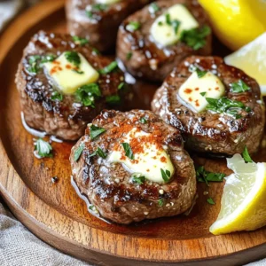 To make garlic butter steak bites, you need a few key ingredients: - 1 pound sirloin steak, cut into bite-sized pieces - 4 tablespoons unsalted butter, divided - 4 cloves garlic, minced - 1 teaspoon smoked paprika - 1 teaspoon salt - 1/2 teaspoon black pepper - 1 tablespoon fresh parsley, finely chopped (for garnish) - Lemon wedges, for serving The sirloin steak is tender and has great flavor. Cut it into small pieces to cook quickly. The unsalted butter adds richness, while garlic gives a wonderful aroma. Smoked paprika adds a nice touch of warmth. Salt and pepper enhance the taste. Fresh parsley brightens the dish, and lemon wedges give a zesty kick. You can add a few optional items to elevate your meal: - Fresh parsley - Lemon wedges - Side dish suggestions Fresh parsley not only looks nice but also adds a fresh taste. Lemon wedges balance the richness of the steak. For sides, consider serving with a salad, rice, or roasted veggies. These add texture and flavor to your plate. You can find the full recipe for garlic butter steak bites to help guide you in creating this dish. First, pat the steak pieces dry with a paper towel. This step helps the steak sear well, giving it a nice crust. Next, cut the steak into bite-sized pieces. Aim for uniform chunks, so they cook evenly. This makes each bite tender and flavorful. Now, let’s melt the butter. In a large skillet, heat 2 tablespoons of unsalted butter over medium-high heat. Wait until it starts to sizzle. This means it's hot enough. Once ready, add the steak bites to the skillet. Spread them in a single layer. Avoid overcrowding; this helps them sear nicely. Next, sprinkle smoked paprika, salt, and black pepper over the steak. These spices add great flavor. Cook the steak bites for about 2-3 minutes on each side. Adjust the time based on how you like your steak. Remove them when they reach your desired doneness. In the same skillet, lower the heat to medium. Add the remaining butter and minced garlic. Sauté for about 30 seconds. Keep stirring until the garlic smells good but doesn't brown. This step creates a rich garlic butter sauce. It’s time to combine the steak and sauce. Return the cooked steak bites to the skillet. Toss them in the garlic butter sauce, coating each piece well. The sauce adds moisture and flavor. To finish, remove the skillet from heat. Garnish the steak bites with finely chopped parsley. This adds color and freshness. Serve them with lemon wedges. The juice from the lemon adds a zesty touch that brightens the dish. Enjoy your delicious garlic butter steak bites! For the detailed recipe, check the Full Recipe section. To get a great sear on your steak bites, space is key. Do not overcrowd the pan. When the pieces are too close, they steam instead of sear. This step makes a big difference in taste. Aim for a single layer in your skillet. For doneness, cook about 2-3 minutes per side for medium-rare. Adjust the time if you like it more or less done. Use a meat thermometer for best results. A medium steak should reach 145°F. If you want to switch things up, try different cuts of steak. Ribeye or tenderloin works well too. Both offer a nice fat content for flavor. You can also use dairy-free butter if you need it. Look for plant-based options that melt well. They give you that creamy taste without dairy. Want to add more flavor? Consider adding a pinch of cayenne pepper or fresh thyme. Both enhance the taste and give an extra kick. For a pretty plate, stack the steak bites neatly. Drizzle some garlic butter sauce over them. Then, add fresh parsley on top. Serve with lemon wedges on the side. The citrus adds a bright burst that pairs nicely with the richness of the steak. This makes your dish both tasty and beautiful. For the full recipe, check out the [Full Recipe]. {{image_4}} You can cook garlic butter steak bites in different ways. Grilling steak bites: Grilling adds a nice smoky flavor. Preheat your grill to medium-high. Thread the steak pieces onto skewers for easy handling. Grill them for about 2-3 minutes on each side. Always check for your desired doneness. The grill marks will make them look great! Air frying steak bites: The air fryer is a quick option. Set it to 400°F. Toss the steak pieces with garlic butter and spices. Place them in the air fryer basket in a single layer. Cook for about 8-10 minutes, shaking halfway. You’ll achieve a crispy outside and tender inside. You can make garlic butter steak bites even better with some fun flavors. Adding herbs and spices: Fresh herbs like thyme or rosemary can bring depth. Add them to the garlic butter while it cooks. A sprinkle of red pepper flakes can add heat if you like spice. Incorporating vegetables: You can add veggies for color and nutrition. Bell peppers or mushrooms work well. Just toss them in the skillet with the steak bites. They soak up that rich garlic butter flavor too. Serving your steak bites can be both fun and creative. Pairing with different sauces: Experiment with sauces like chimichurri or barbecue. A rich steak sauce also complements the bites well. Drizzle the sauce on top or serve it on the side for dipping. Creative side dishes: Think about sides that balance the rich flavor. A fresh salad or roasted veggies can work nicely. For something heartier, serve with mashed potatoes or rice. These will soak up the leftover garlic butter sauce too! For the full recipe, check out the [Full Recipe]. After you make garlic butter steak bites, let them cool to room temperature. Store the leftovers in an airtight container. This helps keep the flavor fresh. You can store them in the fridge for up to three days. To reheat, use a skillet over medium heat. Add a little butter to the pan. This will help bring back the juicy flavor. Heat for about 5 minutes, turning the steak bites occasionally. For meal prep, you can freeze steak bites. First, let them cool completely. Place them in a freezer-safe bag or container. Remove as much air as possible to prevent freezer burn. They can stay fresh in the freezer for about three months. To thaw, move them to the fridge the night before you want to eat them. This keeps them safe and tasty. You can also thaw them in the microwave if you’re in a hurry. Garlic butter steak bites last about three days in the fridge. If you freeze them, they last for about three months. Always check for any off smells or changes in color before eating. This will help ensure you enjoy every bite safely. The best steak for steak bites is sirloin. It has great flavor and is tender. Other good choices include ribeye and tenderloin. Both cuts provide a rich taste. They also remain juicy when cooked. If you can, choose grass-fed steak for better flavor and health. Yes, you can make steak bites without garlic. Try using shallots for a mild onion flavor. You can also use herbs like rosemary or thyme for taste. They add fresh notes to the dish. Consider using lemon zest for brightness in the sauce too. To make garlic butter steak bites low-carb, skip the butter and use olive oil. Focus on fresh herbs and spices for flavor. Serve with low-carb veggies like zucchini or bell peppers. You can also pair it with a salad for a balanced meal. Enjoying this dish without bread or rice keeps it low in carbs. Garlic butter steak bites are simple and delicious. You learned about the best ingredients. I shared tips for cooking and storing them. You can customize with different flavors and sides. These bites shine as a hearty meal or snack. Try various cooking methods to find your favorite. Enjoy making this dish your own!