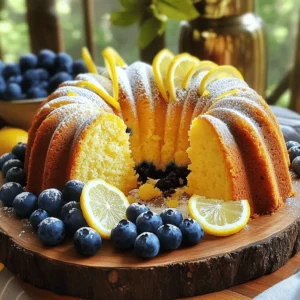- 1 cup unsalted butter, softened to room temperature - 2 cups granulated sugar - 4 large eggs, at room temperature - 3 cups all-purpose flour, sifted - 1 teaspoon baking powder - 1/2 teaspoon baking soda - 1/2 teaspoon salt - 1 cup creamy Greek yogurt - Zest of 2 large lemons (about 2 tablespoons) - 1/4 cup freshly squeezed lemon juice - 2 cups fresh blueberries (or frozen, if fresh are unavailable) - 1 teaspoon pure vanilla extract Using fresh blueberries and real lemon is key for great flavor. Fresh blueberries burst with juice, adding sweetness and color. They keep the cake moist and tasty. Real lemon juice and zest bring a bright, tangy note that balances the sugar. These fresh ingredients make the cake stand out. You can add a glaze or frosting for extra sweetness. A simple lemon glaze is easy to make. Just mix powdered sugar with lemon juice until smooth. Drizzle it over the cooled cake for a zesty touch. For serving, pair the cake with whipped cream or a scoop of vanilla ice cream. A dollop of Greek yogurt also works well. These options add creaminess and contrast to the lemony flavor. For the full recipe, check out the Lemon Blueberry Bliss Pound Cake recipe. Start by preheating your oven to 350°F (175°C). This ensures your cake bakes evenly. Next, you need to prepare your loaf pan. Generously grease and flour a 10-cup loaf pan, or line it with parchment paper. This makes it easy to remove the cake later. Make sure to cover all the sides and corners well. In a large bowl, cream together 1 cup of softened butter and 2 cups of sugar using an electric mixer. Mix on medium speed until light and fluffy, which should take about 5 minutes. Add 4 large eggs, one at a time. Mix well after each egg to combine. In a separate bowl, whisk together 3 cups of sifted all-purpose flour, 1 teaspoon of baking powder, 1/2 teaspoon of baking soda, and 1/2 teaspoon of salt. This helps the cake rise evenly. Gradually add the dry mixture to the butter-sugar mix. Alternate with 1 cup of creamy Greek yogurt. Start and end with the flour mix. Mix gently, so you don’t overmix. Now, fold in the zest of 2 lemons, 1/4 cup of lemon juice, and 1 teaspoon of pure vanilla extract. Finally, fold in 2 cups of blueberries, being careful not to crush them. Pour the batter into your prepared loaf pan. Smooth the top with a spatula. Place the pan in the oven and bake for 60-70 minutes. A toothpick inserted into the center should come out clean or with a few moist crumbs. Let the cake cool in the pan for about 15 minutes after baking. Then, transfer it to a wire rack to cool completely. For serving, slice the cake and arrange it on a platter. You can garnish it with fresh blueberries and thin slices of lemon. This adds a nice touch to the presentation. If you want, sprinkle powdered sugar on top or drizzle a simple lemon glaze for extra sweetness. For the full recipe, check the provided details. To get a nice texture in your Lemon Blueberry Pound Cake, avoid overmixing. When you mix too much, the cake can become tough. Mix just until the ingredients are combined. This way, your cake will be soft and tender. If you use a different loaf pan size, adjust your baking time. A smaller pan may need less time, while a larger one may need more. Always check your cake with a toothpick. If it comes out clean, your cake is ready. Make sure your ingredients are at room temperature. Cold butter or eggs can affect how well they mix. Room temperature ingredients help create a fluffy batter. Accurate measurements are crucial. Use a kitchen scale or measuring cups to get it right. Too much flour can make your cake dry, while too little can make it dense. Following the Full Recipe helps ensure you get it right every time. {{image_4}} You can easily swap fruits in this recipe. Raspberries and strawberries work well. Each fruit brings a unique taste. Try mixing blueberries with lemon zest for a fun twist. You can also use flavor extracts. Almond or coconut extracts can add depth to your pound cake. Just use a teaspoon or two, depending on your taste. This small change can transform the cake into something special. For those needing gluten-free options, use gluten-free flour blends. They work well in pound cake. Make sure to check the package for the correct measurements. Lower-sugar alternatives also exist. You can use stevia or monk fruit sweetener. These swaps won't change the texture much. The cake will still be moist and full of flavor. For more details about making this cake, check the Full Recipe! To keep your lemon blueberry pound cake fresh, store it in the fridge. Wrap it tightly in plastic wrap or put it in an airtight container. This helps keep moisture in. If you want to save it longer, freeze the cake. Slice it first for easy thawing. Wrap each slice in plastic wrap, then place in a freezer bag. When you’re ready to enjoy it again, let it thaw in the fridge overnight. To reheat, place a slice in the microwave for about 10-15 seconds. This warms it up and keeps it moist. You can also warm slices in the oven at 350°F for about 5-7 minutes. The cake stays fresh in the fridge for about 5-7 days. If stored in the freezer, it can last up to 3 months. Always check for signs of spoilage. If you see mold or it smells off, it's best to discard it. A dry texture can also mean it's past its prime. Keeping an eye on your cake helps ensure you enjoy its delightful flavors at their best! Yes, you can use frozen blueberries in this recipe. Just remember a few tips: - Do not thaw the blueberries before adding them to the batter. This helps keep your cake from turning blue. - Toss the frozen blueberries in a bit of flour before mixing them in. This helps them stay suspended in the batter. If your pound cake turns out dry, here are some ideas to boost moisture: - Use full-fat Greek yogurt instead of low-fat. It adds creaminess. - Try adding a splash of milk or cream to the batter. This can help create a softer cake. - Ensure you do not overbake. Check for doneness a few minutes early. A lemon glaze is simple to make. Here’s a quick recipe: - Mix 1 cup of powdered sugar with 2 tablespoons of lemon juice. - Stir until smooth. Adjust the thickness by adding more sugar or lemon juice as needed. - Drizzle the glaze over the cooled pound cake for a sweet finish. Yes, you can adapt this recipe for various diets: - For gluten-free, use a gluten-free flour blend. Make sure it has a good structure. - To lower sugar, try using a sugar substitute that measures cup-for-cup. - For dairy-free, replace yogurt with a non-dairy yogurt. This keeps the cake moist. Explore the full recipe to see how you can mix and match! This blog covered the key ingredients needed for a delicious lemon blueberry pound cake. It explained preparation steps, mixing techniques, and how to achieve the best flavor and texture. You learned helpful tips, common mistakes to avoid, and various ways to customize your cake. Finally, we discussed storage methods and answered common questions. With this knowledge, you can bake confidently. Enjoy experimenting with flavors and sharing your cake with others. Happy baking!