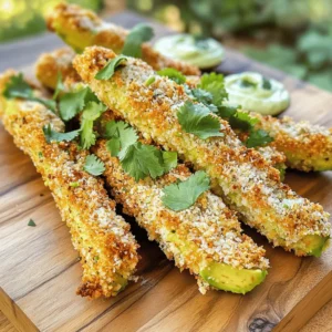 - 2 ripe avocados - 1 cup panko breadcrumbs - 1/2 cup all-purpose flour - 2 large eggs - 1 teaspoon garlic powder - 1 teaspoon onion powder - 1 teaspoon smoked paprika - Salt and pepper to taste - Cooking spray To make these crispy air fryer avocado fries, you need fresh and ripe avocados. They should yield slightly when you press them. Panko breadcrumbs are key for a crunchy texture. All-purpose flour helps the coating stick. Eggs bind everything together. Garlic powder, onion powder, and smoked paprika add delicious flavor. Don’t forget the salt and pepper to enhance all the tastes. Cooking spray keeps the fries from sticking in the air fryer, ensuring they cook perfectly. These ingredients are simple but create a delightful treat. Each bite brings creamy avocado and a crispy crust. You’ll enjoy the blend of flavors and textures. This recipe is not only easy but also healthy. You can customize the spices to fit your taste. For the full recipe, follow the steps carefully and enjoy your snack! Preheat the Air Fryer Set the temperature to 400°F (200°C). This step is key to getting crispy fries. Prepare the Avocados Cut each avocado in half and pit them. Scoop the flesh out gently. Slice each half into wedges. Aim for even sizes to cook well. Set Up the Breading Station Prepare three bowls: - In the first bowl, mix all-purpose flour with salt, pepper, garlic powder, onion powder, and smoked paprika. - In the second bowl, crack two eggs and beat them. - In the third bowl, add panko breadcrumbs. Bread the Avocado Wedges First, take a wedge and coat it in the flour mixture. Shake off extra flour. Next, dip it in the beaten eggs. Make sure it’s fully coated. Finally, roll it in panko breadcrumbs. Press gently so the crumbs stick. Repeat this for all wedges. Prepare the Air Fryer Basket Lightly spray the air fryer basket with cooking oil. This helps prevent sticking. Arrange the breaded avocado fries in a single layer. Leave space between them for even cooking. Air Fry the Wedges Cook the avocado fries for 10-12 minutes. Flip them halfway through for even browning. You want them to be golden brown and crispy. For the full recipe, remember to check the details above for perfecting your crispy air fryer avocado fries! For the best crunch, use panko breadcrumbs. They give a light and airy texture. Flip the fries halfway through cooking. This ensures they brown evenly on both sides. Pair these fries with tasty dipping sauces. Lime aioli and sriracha mayo add great flavor. You can also garnish with chopped cilantro or lime wedges. This adds color and freshness to your dish. Enjoy your crispy avocado fries as a fun snack or appetizer! {{image_4}} You can enhance your crispy avocado fries with fun spices. Try adding cayenne pepper for heat or Italian seasoning for a herb-filled twist. If you need a gluten-free option, swap regular breadcrumbs for gluten-free ones. This change keeps the flavor without the gluten. If you want to mix it up, substitute avocados with zucchini or eggplant. Both veggies give a different texture while still tasting great. For the flour, consider almond flour or chickpea flour. These options add unique flavors and fit various diets. Check the Full Recipe for more details on cooking time and methods. To keep your crispy air fryer avocado fries fresh, place them in an airtight container. Store them in the refrigerator. They taste best within a few days, but they can last up to a week. Just make sure they are fully cooled before sealing them. When you want to enjoy your leftovers, reheat them in the air fryer. Set the air fryer to 350°F (175°C) for about 5 minutes. This helps restore their crispiness. You can also check them halfway through and give them a little shake to ensure even heating. Enjoy your snack as if it were fresh! You can easily bake or fry avocado fries. For baking, preheat your oven to 425°F (220°C). Follow the same steps to bread the avocados. Place them on a baking sheet lined with parchment paper. Bake for 15-20 minutes or until golden brown. For frying, heat oil in a pan over medium heat. Fry the breaded wedges for 2-3 minutes on each side. This will give you crispy avocado fries without an air fryer. Using frozen avocados is possible, but there are some steps to follow. First, thaw the frozen avocados in the fridge overnight. After thawing, slice them into wedges. Note that frozen avocados may be softer. Make sure to handle them gently when breading. The taste will be similar, but the texture might differ slightly. Avocado fries taste great with a variety of dipping sauces. Here are some delicious options: - Zesty lime aioli - Spicy sriracha mayo - Creamy ranch dressing - Sweet chili sauce - Garlic yogurt sauce These sauces will enhance the flavor and make your snack even more enjoyable. This blog post shared a simple recipe for tasty avocado fries. We covered the ingredients, easy steps, and tips for extra crispiness. You learned how to customize flavors and substitute ingredients. Don’t forget to store your leftovers properly and reheat them for the best crunch. These fries are a fun and healthy snack choice. Enjoy making them and share your creations with friends!
