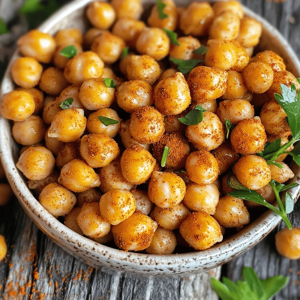 - 1 can (15 oz) chickpeas, drained and rinsed - 1 tablespoon extra virgin olive oil - Seasoning essentials: smoked paprika, garlic powder, ground cumin, sea salt, and black pepper - A pinch of cayenne pepper for extra heat - Fresh herbs for garnish Gathering the right ingredients is key to making crispy air fryer chickpeas. Start with a can of chickpeas. These little legumes pack a punch of protein and fiber. Be sure to drain and rinse them well. This helps reduce sodium and improve texture. Next, grab your olive oil. It adds a rich flavor and helps the spices stick. Speaking of spices, you'll need smoked paprika, garlic powder, ground cumin, sea salt, and black pepper. These seasonings create a savory experience that leaves you wanting more. If you like a bit of heat, consider adding cayenne pepper. Just a pinch can elevate the dish. Fresh herbs like parsley or cilantro can brighten up your snack. They make for a nice garnish and add a pop of color. For the full recipe, check here. Now you're ready to create a tasty and healthy snack! 1. Start by draining and rinsing the chickpeas. This step removes excess sodium. 2. Spread the chickpeas on a clean kitchen towel. 3. Pat the chickpeas dry with the towel. Removing moisture is key for crispiness. 1. In a medium bowl, combine the dried chickpeas with olive oil and spices. 2. Add smoked paprika, garlic powder, ground cumin, sea salt, black pepper, and cayenne pepper if you want heat. 3. Toss the chickpeas gently until they are evenly coated. Each chickpea should be full of flavor. 1. Preheat your air fryer to 400°F (200°C) for about 3 minutes. 2. Place the seasoned chickpeas in the air fryer basket in a single layer. 3. Air fry the chickpeas for 15-20 minutes. Be sure to shake the basket halfway through. This helps them cook evenly. 4. At the 15-minute mark, check the chickpeas for color and crispiness. They should be golden brown and crunchy. 5. If they need more time, air fry for an extra 2 minutes at a time. 6. Once done, transfer the chickpeas to a plate. Let them cool for a bit. As they cool, they will become even crunchier. Enjoy these crispy air fryer chickpeas as a snack or a topping. For the full recipe, check out the details above! To get that perfect crunch, you must dry the chickpeas well. After rinsing, spread them on a towel. Pat them gently until no moisture remains. This step is key for crunchiness. While air frying, shake the basket halfway through. This helps the heat circulate and cooks the chickpeas evenly. Crispy chickpeas make a great snack. You can enjoy them on their own or add them to salads. They also work well as a topping for soups. For serving, use a small bowl and add fresh herbs for a pop of color. This makes your dish look even more appealing. One common mistake is overcrowding the air fryer basket. This can lead to uneven cooking and soggy chickpeas. Always leave space between each chickpea. Another mistake is not checking for doneness. At 15 minutes, check their color and crunch. If they need more time, air fry for an extra two minutes. {{image_4}} You can change the flavor of your crispy air fryer chickpeas easily. For a spicy version, add a pinch of cayenne pepper to the mix. This will give your snack a nice kick. If you prefer herbs, try adding dried rosemary or thyme. These herbs bring a fresh taste that pairs well with chickpeas. You can even mix different spices to create your own unique blend. Crispy air fryer chickpeas fit many diets. They are vegan and gluten-free, making them a great choice for everyone. If you watch your sodium intake, use low-sodium chickpeas. You can also adjust the salt in the recipe. This way, you can enjoy the snack without worry. Just make sure to taste as you go to find the perfect balance. To keep your crispy air fryer chickpeas crunchy, store them in an airtight container. This helps lock in freshness and keeps them from getting soggy. They stay good for about 3 days. If you notice them losing their crispness, don’t worry! You can always revive them. To reheat and regain that crispy texture, use your air fryer. Set it to 350°F (175°C) and air fry the chickpeas for about 5 minutes. Check them often to avoid burning. This method brings back their crunch and flavor. You can also use an oven if needed. Just spread them on a baking sheet and heat at the same temperature. Enjoy your snack just like new! Crispy air fryer chickpeas can stay fresh for about three days. Store them in an airtight container at room temperature. Avoid putting them in the fridge, as moisture can make them soggy. If you want to keep them longer, you can freeze them. Just remember to let them cool completely before freezing. When you want to eat them, reheat them in the air fryer for a few minutes. Yes, you can use dried chickpeas instead of canned. First, soak one cup of dried chickpeas in water overnight. This helps to soften them. The next day, drain and rinse them well. Then, cook them in boiling water for about 1 to 1.5 hours, until tender. After cooking, follow the same steps as the canned chickpeas for drying, seasoning, and air frying. This method gives you a fresher taste and better texture. Crispy chickpeas make a great snack on their own. You can also use them in many ways: - Top your salads for extra crunch. - Sprinkle them on soups for a nice texture. - Mix them into rice or grain bowls for added protein. - Serve them as a crunchy topping on hummus or dip. They fit well in many meals, adding flavor and crunch. Enjoy getting creative with them! This blog post shared easy steps to make crispy air fryer chickpeas. We discussed key ingredients like chickpeas and olive oil, plus essential spices. I provided tips to achieve that perfect crunch and varied flavors you can try. Remember, drying chickpeas well is key. Lastly, enjoy your crispy snacks fresh or with your meals. Simple storage tips can help keep them crunchy longer. You now have all you need to make this tasty treat. Happy cooking!