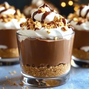 The ingredients for No-Bake Chocolate Hazelnut Mousse Cups create a rich and creamy treat. You will need: - 1 cup heavy whipping cream - 1 cup chocolate hazelnut spread - ½ cup cream cheese, softened to room temperature - 2 tablespoons powdered sugar - 1 teaspoon vanilla extract - ½ cup chopped toasted hazelnuts (plus extra for garnish) - 1 cup crushed graham crackers - 2 tablespoons unsalted butter Each ingredient plays a key role. The heavy cream gives the mousse its light and fluffy texture. Chocolate hazelnut spread adds a sweet and nutty flavor. Cream cheese brings richness and helps blend everything smoothly. Powdered sugar sweetens the mix without adding graininess. Vanilla extract enhances the dessert's overall taste. Chopped toasted hazelnuts add crunch and that delightful nutty bite. The crushed graham crackers create a sturdy base, while the butter binds the crust together. Choosing quality ingredients matters. Look for fresh heavy cream and a good chocolate hazelnut spread. This choice makes your mousse cups taste even better. Enjoy the process of gathering these ingredients, as each one contributes to a delicious dessert! To start, combine 1 cup of crushed graham crackers with 2 tablespoons of melted unsalted butter in a medium mixing bowl. Stir until the crumbs soak up the butter. This creates a moist mixture. Next, evenly distribute this mixture into serving cups. Use the back of a spoon to press down firmly. This forms a compact crust that will hold the mousse. In a clean mixing bowl, whip 1 cup of heavy cream. Use an electric mixer or a whisk. Watch for soft peaks to form, which takes just a few minutes. In another bowl, mix together 1 cup of chocolate hazelnut spread, ½ cup of softened cream cheese, 2 tablespoons of powdered sugar, and 1 teaspoon of vanilla extract. Blend until smooth and free of lumps. Now, gently fold the whipped cream into the chocolate hazelnut mixture. Use a spatula to lift and turn the mix carefully. This keeps the mousse light and fluffy. Once combined, spoon or pipe the mousse over the graham cracker crust in each cup. Be generous to create a rich layer. Finally, sprinkle chopped toasted hazelnuts on top for added crunch and flavor. - Monitoring the mixing process: Start whipping the heavy cream with a mixer on medium speed. Keep an eye on it. You want soft peaks, not stiff ones. Stop mixing once you see soft peaks form; this takes about 2 to 3 minutes. - Ideal consistency for folding into mousse: The whipped cream should look fluffy and light. Gently fold it into the chocolate mixture using a spatula. This keeps your mousse airy and rich. Avoid over-mixing, as it can make the mousse dense. - Garnishing ideas: Top your mousse cups with a dollop of whipped cream. Sprinkle some chopped hazelnuts for crunch. A drizzle of chocolate sauce adds a touch of elegance too. - Adjusting sweetness with powdered sugar: Taste your mousse before serving. If you want it sweeter, add more powdered sugar. Mix well until smooth. This simple step can make your dessert even more delightful. {{image_4}} You can change the flavor of your mousse cups easily. Try using different spreads like almond or peanut butter. Each spread adds a unique taste. You can also switch up the sweeteners. Instead of powdered sugar, use honey or maple syrup. These options can make your mousse cups even more special. If you want gluten-free options, use gluten-free graham crackers for the crust. They work just as well and keep the dessert tasty. For vegan adaptations, swap cream cheese with a vegan cream cheese. Use coconut cream instead of heavy cream to keep it rich and creamy. These changes let everyone enjoy the mousse cups, no matter their diet. To keep your leftover mousse cups fresh, cover them tightly with plastic wrap or a lid. This helps to prevent moisture loss and keeps the flavors intact. Store them in the fridge for up to 3 days. After this time, the mousse may lose its creamy texture. You can freeze the mousse for longer storage. First, spoon the mousse into airtight containers or freezer-safe bags. Make sure to leave some space for expansion. Freeze for up to 2 months. When you want to eat it, thaw the mousse in the fridge overnight. This keeps it smooth and tasty. Enjoy your treats later! Yes, you can use other spreads. Nut butters or caramel spreads work well. Just keep the balance of flavors in mind. For a fun twist, try using a white chocolate spread. This change can give you a new taste experience. The mousse needs at least 2 hours to set in the fridge. This time allows it to firm up and develop great taste. If you want it firmer, you can chill it longer, even overnight. Yes, you can make these mousse cups a day ahead. Just store them in the fridge. This makes it easier for parties or gatherings. The flavors will blend well, too. Yes, you can use sugar substitutes. Look for ones that measure like sugar. This way, you keep the mousse’s sweetness without extra calories. Store any leftover mousse cups in an airtight container. They can last up to 3 days in the fridge. Just make sure to keep them covered to stay fresh. Yes, you can freeze them! Place the cups in a freezer-safe container. Just be aware that the texture may change a bit when thawed. If you want a dairy-free option, use silken tofu. Blend it until smooth. It adds creaminess without the dairy. For a gluten-free option, use gluten-free graham crackers. Many brands offer good choices that taste great. You can use whipped cream, chocolate shavings, or more chopped hazelnuts. Fresh berries can add a nice touch too. Absolutely! Just double or triple the ingredients. Use larger cups or more cups to serve. Adjust the chilling time if needed. This blog post shared a simple recipe for a chocolate hazelnut mousse. You learned about the key ingredients and how to make a graham cracker crust. I explained how to whip the cream and mix it into the mousse. Remember to store leftovers properly or even freeze them. Enjoy trying different flavors or making it vegan. This mousse is fun to prepare and share! Now, you have the steps to create a tasty dessert everyone will love!