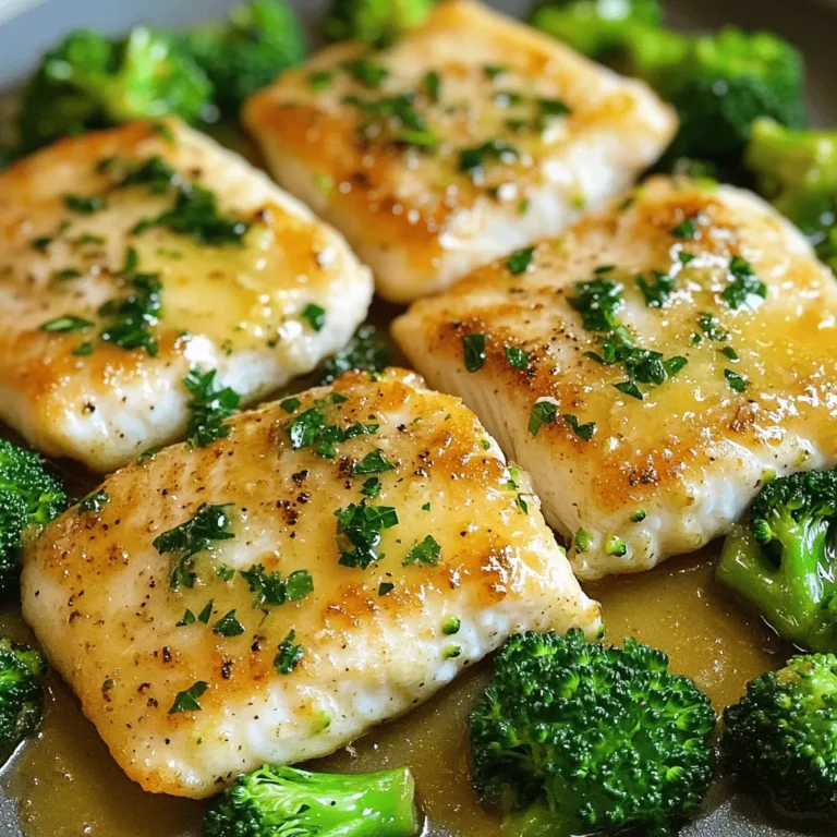 - 4 tilapia fillets - 3 cups broccoli florets - 4 tablespoons unsalted butter, melted - 4 cloves garlic, minced - 1 teaspoon lemon zest (finely grated) - 2 tablespoons fresh lemon juice - 1 teaspoon smoked paprika - Salt and freshly ground black pepper to taste - Fresh parsley, chopped (for garnish) To make your dish shine, pick fresh ingredients. Choose bright green broccoli with firm florets. Look for tilapia fillets that are moist and smell clean. Always use unsalted butter for better control over saltiness. Fresh garlic enhances flavor, so skip the jarred version. Use fresh lemon for the best juice and zest. Smoked paprika adds depth, so don’t substitute it lightly. If you can’t find tilapia, use another white fish like cod or haddock. For a dairy-free option, swap unsalted butter with olive oil or vegan butter. If you don’t have fresh garlic, garlic powder works but use less. You can replace lemon with lime for a different flavor. If you want more color, add bell peppers or carrots to the mix. First, preheat your oven to 400°F (200°C). This step is key for even cooking. While the oven heats, line a large sheet pan with parchment paper. This makes cleanup easy and helps with sticking. Next, grab a medium mixing bowl. Add the melted butter, minced garlic, lemon zest, lemon juice, smoked paprika, salt, and black pepper. Whisk until all the ingredients blend well. This garlic butter sauce is the star of the dish. It adds flavor to both the fish and the broccoli. Now it’s time to arrange the food. Place the tilapia fillets on one side of the sheet pan. Use a basting brush or spoon to coat them with half of the garlic butter sauce. Make sure each fillet gets a nice layer. On the other side, spread out the broccoli florets. Drizzle the remaining garlic butter sauce over them. Toss the florets to coat them evenly. This will ensure every bite is tasty. Now, you are ready to bake. Place the sheet pan in the preheated oven. Bake for 15-20 minutes. The tilapia is done when it flakes easily with a fork. The broccoli should be tender and slightly caramelized. After baking, take the sheet pan out of the oven. Let it cool for a few minutes. Just before serving, sprinkle fresh chopped parsley over the tilapia and broccoli. This adds color and freshness. Enjoy your meal! To cook tilapia just right, aim for 15-20 minutes in the oven. The fish is done when it flakes easily with a fork. To check, gently poke the thickest part of the fillet. If it breaks apart easily, you’re good to go. If you like a bit of char, add a minute or two to the cooking time. Just keep an eye on it to avoid overcooking. For the best flavor, spread the broccoli in a single layer on the pan. This helps it roast evenly. Toss it well with the garlic butter mix to coat every piece. This adds a nice depth of flavor. If you want a little crunch, pull it out when it is tender but still bright green. One common mistake is overcrowding the pan. Leave space between the tilapia and broccoli. This helps them cook properly. Another tip is to ensure the garlic doesn’t burn. If you notice it browning too fast, cover the pan loosely with foil. Lastly, always taste for seasoning before serving. Add more salt or lemon juice if needed. {{image_4}} You can make this dish more colorful and nutritious. Try adding bell peppers, carrots, or zucchini. These veggies cook well with tilapia and broccoli. Just chop them to a similar size as the broccoli. Toss them in the garlic butter sauce like the broccoli. This adds more flavor and texture to your meal. You can switch up the flavor with herbs and spices. Instead of smoked paprika, use chili powder for a kick. Fresh herbs like dill or thyme can add a nice twist too. You can also try a splash of soy sauce for a savory touch. Lemon pepper seasoning gives a bright and zesty flavor. Experiment and find what you love! While baking is easy, other methods can be fun too. You can grill the tilapia and broccoli for a smoky taste. Just brush them with the garlic butter and place on a hot grill. Air frying is another quick method. It keeps the fish tender and the broccoli crisp. If you prefer stovetop cooking, pan-fry the tilapia in a skillet. Just ensure the broccoli is steamed or sautéed first. Each method gives a unique flavor and texture. After your meal, let the tilapia and broccoli cool. Place the leftovers in an airtight container. Make sure to cover the dish tightly. This step keeps the food fresh for later. You can store it in the fridge for up to three days. If you want to keep it longer, consider freezing. When you are ready to eat the leftovers, preheat your oven to 350°F (175°C). Place the tilapia and broccoli on a baking sheet. Cover it with foil to keep moisture in. Heat for about 10-15 minutes. This method helps maintain the dish's flavor and texture. You can also reheat in the microwave. Use a microwave-safe plate and cover it. Heat in short bursts to avoid overcooking. You can freeze the tilapia and broccoli, but they may lose some texture. To freeze, wrap individual portions tightly in plastic wrap. Then place them in a freezer-safe bag. Label the bag with the date. They can last up to three months in the freezer. When you thaw and reheat, the taste will still be good, but the broccoli may become softer. You can tell if tilapia is cooked by checking its color and texture. Cooked tilapia turns from a translucent pink to a white, opaque color. It should flake easily with a fork when done. If it resists flaking, it needs more time in the oven. The fish should feel firm but not dry. Always check the thickest part for even cooking. Yes, you can use frozen tilapia for this recipe. Just make sure to thaw it first. Place the frozen fillets in the fridge overnight or run them under cold water for faster thawing. Pat them dry before seasoning. This helps the garlic butter stick better and enhances the flavor. To make this recipe low-carb, focus on the tilapia and broccoli. You can skip the butter or use a low-carb oil, like olive oil. Add more low-carb veggies, such as zucchini or bell peppers, to the mix. This keeps your meal balanced while reducing carbs. Yes, tilapia is a healthy choice. It is low in calories and high in protein. It contains essential nutrients like omega-3 fatty acids, which are good for heart health. Tilapia is also low in saturated fat, making it a smart option for a healthy meal. Just be sure to source it from responsible suppliers for the best quality. To wrap up, we explored the key ingredients for a great tilapia dish. I shared tips for selecting quality items and suggested substitutions. Then, I provided step-by-step cooking instructions, from preheating to mixing the sauce. We also discussed cooking tips for tilapia and broccoli to enhance flavor. You learned variations to change the dish using different veggies or cooking methods. Finally, I covered how to store leftovers for future meals. With these insights, you can now make a delicious tilapia meal that fits your taste.