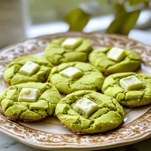 - 1 cup all-purpose flour - 2 tablespoons premium matcha green tea powder - 1/2 teaspoon baking soda - 1/4 teaspoon fine sea salt - 1/2 cup unsalted butter, softened to room temperature - 1/2 cup granulated sugar - 1/4 cup tightly packed brown sugar - 1 large egg, at room temperature - 1 teaspoon pure vanilla extract - 1 cup creamy white chocolate chips When I make Matcha White Chocolate Cookies, I gather these key ingredients first. The matcha powder gives the cookies their vibrant green color and unique flavor. It pairs perfectly with the sweet white chocolate chips, making each bite a delight. Each cookie has about 120 calories. They contain roughly: - 15 grams of carbohydrates - 7 grams of fat - 1 gram of protein These cookies offer a sweet treat without too many calories. They are great for sharing or enjoying alone. If you prefer not to use butter, you can try coconut oil or vegan butter. These options keep the cookies soft. For a vegan version, replace the egg with 1/4 cup of applesauce or a flax egg. This keeps the cookies moist and tasty. - Preheat oven to 350°F (175°C). - Line the baking sheet with parchment paper. Start by setting your oven to the right temperature. This helps the cookies bake evenly. While the oven heats, prepare the baking sheet. Lining it with parchment paper makes cleanup easy. It also helps the cookies release without sticking. - Combine all-purpose flour, matcha powder, baking soda, and salt. Next, grab a bowl and mix your dry ingredients. Take the all-purpose flour and add the matcha powder. Matcha gives the cookies a lovely green hue and a unique taste. Then, sprinkle in the baking soda and salt. Whisk them together until no lumps remain. This step ensures an even flavor throughout the cookies. - Blend softened butter with granulated and brown sugar. - Incorporate egg and vanilla extract. Now it’s time for the wet ingredients. In a large bowl, blend the softened butter with granulated and brown sugar. Use a mixer to cream them until light and fluffy. This should take about 2-3 minutes. Next, crack in the egg and add the vanilla extract. Mix until everything is smooth and combined. - Gradually add dry ingredients to wet mixture. - Gently fold in the white chocolate chips. With the wet mixture ready, it's time to combine. Gradually add your dry mix into the wet ingredients. Mix on low speed or fold gently with a spatula. Be careful not to overmix, as this can make the cookies tough. After that, fold in the white chocolate chips. This adds sweetness and creaminess to each bite. - Scoop dough onto prepared baking sheet. - Bake for 10-12 minutes until lightly golden. Time to bake! Use a tablespoon or cookie scoop to portion the dough. Place each scoop on the prepared baking sheet, leaving space between them. This allows room for spreading. Next, pop the baking sheet in the oven. Bake for 10-12 minutes. Look for lightly golden edges. The centers can look a bit soft, and that’s okay. Let them cool for 5 minutes on the sheet before moving to a wire rack. To achieve soft and chewy cookies, the key is to avoid overmixing. Once you add the dry mix to the wet mix, stir just until combined. This keeps the cookies tender. If you mix too much, the cookies can turn tough. Preventing overmixing is simple. Use a spatula or a low-speed mixer. Just fold the dough gently, and stop mixing as soon as you see no flour. You can boost flavor by adding a pinch of almond extract or a sprinkle of citrus zest. Both can complement the matcha well. Using high-quality matcha is a game changer. The better the matcha, the more vibrant the color and flavor. Look for bright green matcha, as it indicates freshness and quality. When it comes to serving, arrange your cookies on a beautiful plate. This makes them look extra special. For a stunning finish, lightly dust the cookies with matcha powder. This adds color and flair. Pair them with a warm cup of tea to enhance the flavors. Enjoy this delightful treat! {{image_4}} If you want a gluten-free treat, I recommend using almond flour or coconut flour. Both work well in this recipe. Almond flour gives a nice nutty taste. Coconut flour adds a hint of sweetness. Keep in mind, you may need to adjust the amount. Start with 3/4 cup of either flour. Add more if the dough feels too wet. Always check the brand for cross-contamination to ensure it’s gluten-free. You can add nuts or dried fruits to make your cookies unique. Chopped walnuts or macadamia nuts bring a nice crunch. Dried cranberries or apricots add a fruity twist. You can also swap the white chocolate. Use dark or milk chocolate for a different flavor profile. Each choice gives a new taste and texture to your cookies. For a special touch during the holidays, add spices like cinnamon or nutmeg. These spices create warm flavors that fit festive occasions. You can also decorate your cookies with colorful icing or sprinkles. This makes them fun and festive. Dusting with extra matcha powder adds a lovely green hue and enhances the look. You can even shape the cookies into holiday-themed designs for extra cheer. To keep your matcha white chocolate cookies fresh, store them in an airtight container. This helps maintain their soft texture. You can use a cookie jar or a plastic container. Place parchment paper between layers to avoid sticking. For extra freshness, keep them in a cool, dry place. Avoid sunlight, as it can make cookies stale. To freeze cookie dough, scoop it into balls. Place the dough balls on a baking sheet and freeze them for about two hours. Once frozen, transfer the balls to a freezer bag. This makes it easy to bake fresh cookies later. If you want to store baked cookies, let them cool completely first. Then, wrap them tightly in plastic wrap and place them in a freezer bag. They can last up to three months in the freezer. When you’re ready, just thaw and enjoy! Matcha is a special green tea. You grind the leaves into a fine powder. Unlike regular green tea, you drink the whole leaf. This means you get more nutrients. Matcha gives a rich flavor and a bright green color. It has a unique taste, slightly sweet and earthy. Benefits of using matcha in recipes: - Rich in Antioxidants: Matcha has more antioxidants than regular tea. - Boosts Energy: Matcha can help you feel more awake and focused. - Enhances Flavor: It adds a lovely green tea taste to cookies. Yes, you can swap white chocolate for other types. Dark chocolate or milk chocolate can work great too. Each type adds its own flavor. Alternatives for chocolate chips in this recipe: - Dark Chocolate Chips: Rich and slightly bitter. - Milk Chocolate Chips: Sweet and creamy. - Caramel Bits: For a unique twist. It’s easy to see when cookies are ready. Look for lightly golden edges. The center should be set but still soft. Signs that indicate perfect doneness of cookies: - Golden Brown Edges: The edges will be brown. - Soft Center: The middle may look a bit shiny or soft. - Slight Firmness: They should feel firm to the touch. Yes, you can prepare ahead. You can store the cookie dough in the fridge or freezer. This makes baking easier later. Tips on preparing ahead and storing cookies: - Chill Dough: Wrap in plastic wrap and chill for up to 3 days. - Freeze Dough: Scoop dough onto a tray, freeze, then transfer to a bag for up to 3 months. - Store Baked Cookies: Keep in a sealed container for freshness. You now have a complete guide to making matcha cookies. We covered ingredients, from basic flour to premium matcha powder. You learned step-by-step instructions and helpful tips to perfect your cookies. Variations let you customize the recipe to your taste. In conclusion, these matcha cookies are fun and easy to make. They bring unique flavor and color to your treats. Enjoy experimenting with different ingredients for personal touches. Happy baking!