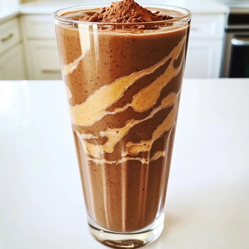 - 1 large ripe banana, peeled and frozen - 2 tablespoons natural creamy peanut butter - 1 scoop chocolate-flavored protein powder - 1 tablespoon unsweetened cocoa powder - 1 cup almond milk - 1 tablespoon honey (optional) - A pinch of sea salt - Ice cubes (optional) This smoothie is simple yet packed with flavor. The banana gives it a sweet base. I love using a ripe banana. It adds creaminess and natural sugar. Peanut butter brings in healthy fats and protein. Remember to choose natural peanut butter with no added sugar. The chocolate protein powder is a game-changer. It gives the smoothie a rich chocolate taste. Unsweetened cocoa powder boosts the chocolate flavor even more. Almond milk keeps it light, but you can use any milk you prefer. Adding honey is optional. If you like it sweeter, drizzle some in. A pinch of sea salt balances the flavors. If you want a colder drink, toss in ice cubes. This mix creates a delicious, protein-packed smoothie. Enjoy! - First, peel your ripe banana. - Next, freeze the banana for a creamy texture. - Measure out 2 tablespoons of creamy peanut butter. - Scoop 1 serving of chocolate protein powder. - Place the frozen banana, peanut butter, protein powder, cocoa powder, and almond milk in the blender. - Add a pinch of sea salt for flavor. - If you want it sweeter, add 1 tablespoon of honey. - Secure the lid tightly. - Blend on high until the mix is smooth and creamy. - If you like it thicker, toss in some ice cubes. - Blend again to mix the ice cubes well. - Taste the smoothie. If it needs more sweetness, add more honey and blend again. - Pour your smoothie into a tall glass. - Use a high-speed blender for smooth texture. A strong blender breaks down all chunks. - Blend in short intervals to avoid overmixing. This keeps the smoothie smooth and creamy. - Experiment with additional spices like cinnamon. A dash can add warmth and depth. - Consider adding greens like spinach for extra nutrition. They blend well and boost health without altering taste. {{image_4}} You can change the flavor of your smoothie easily. Instead of almond milk, try other milks. Use whole milk, oat milk, or coconut milk for a new taste. Each type brings its own unique flavor. You can also switch nut butters. If you want, use cashew or almond butter. Each nut butter adds a different twist to the recipe. Consider trying different protein powders. Vanilla or unflavored powders can work well. They won't overpower the chocolate taste. If you prefer a vegan option, use plant-based protein. Many brands offer great flavors that mix well. This way, everyone can enjoy a tasty smoothie! For the best taste and texture, drink your smoothie right after making it. The flavors blend perfectly when fresh. If you have leftovers, store them in a sealed container in the fridge. It's best to eat them within a day. Over time, the smoothie may separate, but you can shake it to mix again. If you want to save some for later, you can freeze your smoothie. Pour the smoothie into ice cube trays or freezer bags. This makes it easy to grab a portion when you want it. To thaw, place the smoothie in the fridge overnight. You can also let it sit at room temperature for a few hours. If it’s still too thick, blend it again with a little milk or water. This will bring it back to a drinkable state. You can add sweeteners like honey, maple syrup, or agave nectar. If you want a natural touch, use ripe bananas. They add sweetness without extra sugar. Start with one tablespoon of honey and blend. Taste it. If it needs more, add a bit more honey. Yes, you can easily make this smoothie vegan. Just swap the honey for maple syrup or agave nectar. Use plant-based protein powder. Almond milk is a great choice, or try coconut or oat milk. These changes keep it tasty and vegan-friendly. This smoothie packs a punch. Here’s a simple breakdown: - Calories: About 350, depending on your ingredients - Protein: Roughly 25 grams from the protein powder and peanut butter - Carbohydrates: Around 40 grams, mostly from the banana and milk - Fats: About 13 grams, mainly from the peanut butter This smoothie offers a good balance of protein, healthy fats, and carbs, making it a perfect snack or meal replacement. This blog post detailed a simple, tasty, and nutritious smoothie recipe. You learned about the main ingredients like banana, peanut butter, and protein powder. I shared steps for preparing and blending, along with tips for perfect texture and flavor. You also discovered variations, storage tips, and answers to common questions. Now, you can make a smoothie that suits your taste and needs. Enjoy your healthy treat!