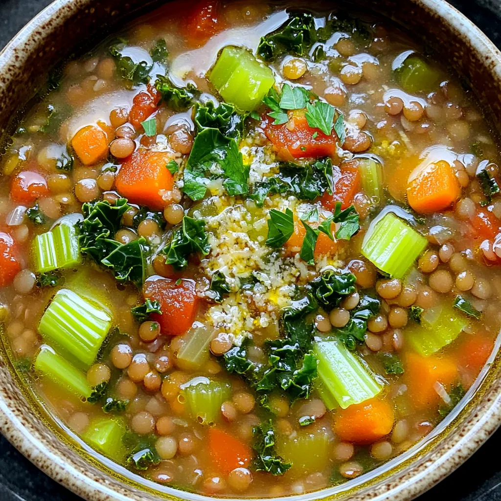 - 1 cup dried green or brown lentils, thoroughly rinsed - 1 medium onion, finely diced - 2 carrots, peeled and diced - 2 celery stalks, diced - 3 cloves garlic, minced - 1 can (14.5 oz) diced tomatoes, including juice - 4 cups vegetable broth - 1 teaspoon dried oregano - 1 teaspoon dried thyme - 1 teaspoon smoked paprika - 2 cups fresh kale, ribs removed and chopped - 2 tablespoons extra-virgin olive oil - Salt and freshly ground black pepper, to taste - Juice of 1 fresh lemon - Fresh parsley for garnish - Grated Parmesan cheese - Crusty bread for serving You can swap lentils for canned lentils to save time. Use yellow or red lentils for a different flavor. If you don’t have kale, spinach works well too. For a richer taste, try chicken broth instead of vegetable broth. You can add cooked sausage or tofu for protein. If you like heat, add red pepper flakes. Use any fresh herbs you have for added freshness. First, I heat two tablespoons of olive oil in a medium skillet. When hot, I add one diced onion, two diced carrots, and two diced celery stalks. I sauté these for about five to seven minutes. I want the onion to turn soft and clear. Next, I add three minced garlic cloves. I cook this for one more minute, until the garlic smells fragrant. Now, I carefully move the sautéed mix into the slow cooker. I add one cup of rinsed lentils and one can of diced tomatoes, juice and all. Then, I pour in four cups of vegetable broth. I also add one teaspoon each of dried oregano, dried thyme, and smoked paprika. After that, I sprinkle in salt and black pepper to taste. I stir all these ingredients until they blend well. I place the lid on the slow cooker and set it to cook. For low heat, I let it cook for six to eight hours. If I use high heat, I cook it for three to four hours. I check the soup for doneness. The lentils should be soft but still hold their shape. About thirty minutes before I plan to serve, I stir in two cups of chopped kale. This makes the soup even tastier and adds nice color. To make the best Tuscan lentil soup, follow a few key steps. First, always rinse your lentils. This removes dirt and ensures a clean taste. Next, sauté your vegetables before adding them to the slow cooker. This step deepens their flavors. Use fresh herbs for the best taste. Dried herbs work, but fresh gives a brighter profile. Lastly, keep the lid on while cooking. This helps maintain heat and moisture. One common mistake is not checking your lentils. They need to be tender but not mushy. Avoid adding too much salt early on. It can make the soup too salty as it cooks down. Don’t skip the lemon juice at the end. It brightens the soup and adds a fresh touch. Lastly, using low-quality broth can dull the flavor. Always choose a good vegetable broth. To enhance the flavor of your soup, try adding a splash of balsamic vinegar. It adds depth and a sweet tang. You can also mix in some red pepper flakes for heat. Fresh herbs like basil or parsley can freshen it up too. Lastly, consider a sprinkle of cheese before serving. Parmesan or pecorino adds richness and a nice salty kick. Enjoy experimenting with these ideas! {{image_4}} You can add protein to make your soup heartier. If you like meat, try Italian sausage. Brown it in a pan before adding it to your slow cooker. For a vegetarian option, use firm tofu. Cut the tofu into cubes and add it directly. Both choices will add great flavor and texture. Feel free to change up the veggies! Zucchini, bell peppers, or spinach work well. Just chop them into bite-sized pieces. Add them to the slow cooker with the other ingredients. This will add more color and nutrients to your soup. If you want some heat, add red pepper flakes or diced jalapeños. Start with a small amount and taste as you go. You can also stir in hot sauce before serving. This will give your soup a nice kick, perfect for spicy food lovers. To keep your soup fresh, let it cool first. Then, transfer it to an airtight container. You can store it in the fridge for up to five days. If you want to keep it longer, consider freezing it. When you're ready to enjoy the soup again, heat it gently. You can use a pot on the stove or the microwave. If it seems thick, add a splash of vegetable broth or water to loosen it up. Stir well as it heats. Freezing is a great option for longer storage. Use freezer-safe containers or bags. Leave some space at the top, as soup expands when frozen. It can stay in the freezer for up to three months. To thaw, place it in the fridge overnight before reheating. Yes, you can use canned lentils. They save time and add ease to your cooking. If you use them, skip the rinsing step for dried lentils. Add them to the soup during the last 30 minutes of cooking. This adjustment keeps them from getting mushy while still heating them through. You can keep the soup in the fridge for about 4 to 5 days. Store it in an airtight container to keep it fresh. If you notice any off smells or mold, it's best to toss it. To enjoy it at its best, reheat and serve it within this time frame. This soup pairs well with crusty bread or a fresh salad. You can also serve it with grated Parmesan cheese on top for added flavor. A drizzle of olive oil enhances the taste, too. These sides make your meal hearty and satisfying. This blog shared how to create a tasty Tuscan Lentil Soup. We covered ingredient options, cooking steps, and time. I also offered tips on slow cooking and avoiding common mistakes. You learned how to store leftovers and why variations matter. Give this soup a try! You can adjust it to your taste and it stores well. Enjoy your cooking journey!