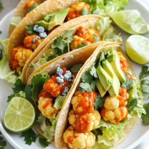 - 1 medium head of cauliflower, cut into bite-sized florets - 1 cup all-purpose flour - 1 teaspoon garlic powder - 1 teaspoon onion powder - 1 teaspoon smoked paprika - 1 teaspoon cayenne pepper (adjust based on your spice preference) - 1/2 cup water - 1 cup buffalo sauce - 8 small corn tortillas - 1 cup shredded lettuce - 1 ripe avocado, sliced - 1/2 cup crumbled blue cheese - Fresh cilantro, for garnish - Lime wedges, for serving These tacos are packed with flavor and good nutrition. Each serving offers a nice balance of protein, healthy fats, and carbohydrates. The cauliflower gives you fiber and vitamins. The blue cheese adds protein and calcium, while the avocado provides good fats. You can enjoy these tacos as a hearty meal, perfect for sharing or a fun family dinner. Each taco is about 200 calories, plus the toppings you choose. Adjust the ingredients to fit your dietary needs while keeping that great taste. Start by washing your cauliflower well. This removes dirt and adds freshness. Cut the cauliflower into bite-sized florets. Make sure they are even in size. This ensures they cook evenly. Pat them dry with a paper towel. Removing moisture helps them get crispy later. Grab a mixing bowl. Add 1 cup of all-purpose flour. Then, toss in 1 teaspoon each of garlic powder, onion powder, smoked paprika, and cayenne pepper. Add a pinch of salt for taste. Slowly pour in 1/2 cup of water while stirring. Mix until you have a smooth batter. It should be thick enough to coat the florets well. Dip each cauliflower floret into the batter. Make sure to coat each piece fully. Shake off any extra batter to avoid mess in the air fryer. Preheat your air fryer to 400°F (200°C). Place the coated cauliflower in a single layer in the basket. If needed, do this in batches. Air fry for 10 to 12 minutes. Shake the basket halfway through. This helps them crisp up and cook evenly. When the cauliflower is golden brown and crispy, move it to a large bowl. Pour buffalo sauce over the hot florets. Toss gently until every piece is covered in sauce. The cauliflower should turn a vibrant red color. This adds both flavor and excitement. While the cauliflower cools, warm your corn tortillas. Use a skillet over medium heat. Heat each tortilla for about 30 seconds on each side. This makes them soft and easy to fold. Plus, it enhances their flavor. Take a warm tortilla. Fill it with the buffalo cauliflower mixture. Top it with shredded lettuce and sliced avocado. For extra flavor, sprinkle some crumbled blue cheese on top. This adds a creamy touch to your tacos. Finish by adding fresh cilantro on top. This adds color and flavor. Serve your tacos with lime wedges on the side. Squeeze lime juice over the filling before eating for a fresh kick. Enjoy your meal! To get the best crispiness, make sure to dry the cauliflower well before coating. The less moisture, the better! When making the batter, it should be thick enough to coat each floret. If it's too thin, it won’t stick. Air frying at 400°F (200°C) is key. This high heat helps achieve that golden, crunchy texture you want. Remember to shake the basket halfway through cooking; this promotes even crispiness. Buffalo sauce can be spicy, but you can adjust it! If you want less heat, use less cayenne pepper in the batter. You can also mix in a little ranch dressing with the buffalo sauce to cool it down. For more heat, add extra buffalo sauce after tossing the cauliflower. Tasting as you go is important. Make it your own! These tacos are great as is, but there are many fun ways to serve them! Try adding different toppings like diced tomatoes or corn for extra crunch. You could serve the buffalo cauliflower in a salad instead of tacos. Just add some greens and a drizzle of ranch. Another option is to make a wrap using a large tortilla. Get creative and enjoy! {{image_4}} You can easily make these tacos vegetarian or vegan. The cauliflower is already a great veggie choice. To keep it vegan, skip the blue cheese. Instead, try using a vegan cheese or creamy avocado. Both options add flavor and creaminess to your tacos without dairy. To make this dish gluten-free, switch the all-purpose flour for a gluten-free flour blend. Many blends work well in batters. Just ensure that your buffalo sauce is also gluten-free. Check the label to be safe. This way, everyone can enjoy the tacos without worry. Buffalo sauce is a classic, but don’t stop there. You can switch it up with barbecue sauce for a sweeter taste. A garlic sauce adds a nice kick. If you like heat, try a spicy sriracha sauce. Each sauce changes the flavor and makes it fun to try something new. To store leftover buffalo cauliflower, first let it cool down. Place the cauliflower in an airtight container. This helps keep it fresh. Store it in the fridge for up to three days. Make sure to keep the tacos separate to prevent sogginess. Reheat the buffalo cauliflower in your air fryer for about 5 minutes at 350°F (175°C). This will help restore its crispiness. You can also use a microwave, but it may not keep the crunch. If you choose the microwave, heat it in 30-second bursts. Check often so it doesn't overcook. To keep tacos fresh, store the filling and tortillas separately. Wrap the tortillas in foil or plastic wrap. This keeps them soft. For the filling, use a container with a lid. If you can, eat the tacos within a day for the best taste. If you need to save them longer, consider freezing the filling. Just thaw and reheat when ready to enjoy! Yes, you can make these tacos ahead. Cook the cauliflower but do not add the sauce. Let the cauliflower cool and store it in the fridge. When you're ready to eat, warm it up and toss it in buffalo sauce. This way, your tacos stay fresh and crispy! If you want a milder flavor, try using barbecue sauce or a honey mustard mix. You can also mix hot sauce with ranch dressing for a creamy twist. Experiment with flavors you enjoy! To make cauliflower crispy without an air fryer, bake it in the oven. Preheat your oven to 450°F (232°C). Place the coated florets on a lined baking sheet. Bake for about 20-25 minutes, flipping halfway through. This will help them become golden and crunchy. Absolutely! You can add diced tomatoes, red onion, or jalapeños for extra kick. A drizzle of ranch or a squeeze of lime adds great flavor too. Feel free to mix and match your favorite toppings! Yes, you can use flour tortillas or even lettuce wraps for a low-carb option. Corn tortillas work great for a gluten-free choice. Choose what suits your taste and enjoy your tacos! Air fryer buffalo cauliflower tacos are a fun and tasty choice for meals. We covered key ingredients for flavor and nutrition. I shared step-by-step instructions to guide your cooking. Plus, I provided tips to achieve crispiness and customize spice levels. You can also find variations and storage tips to enjoy later. Whether you're vegetarian, vegan, or gluten-free, there's a way for everyone. Enjoy trying this recipe and make it your own!