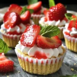You need 2 cups of fresh strawberries. Make sure they are ripe and sweet. Hull and slice the strawberries before using them. This step helps release their juicy flavor. Add 2 tablespoons of granulated sugar to the strawberries. Toss them gently to coat. Let them sit for about 10 minutes. This lets the sugar work its magic. The strawberries will soften and become even sweeter. For the cream, use 1 cup of heavy whipping cream. This gives the dessert a rich taste. Add 1/2 cup of powdered sugar for sweetness. Include 1 teaspoon of pure vanilla extract for flavor. Whip the cream until soft peaks form. This makes the cream light and fluffy. The whipped cream will blend perfectly with the strawberries. You will need 8-10 mini graham cracker cups. These cups add a crunchy base to the dessert. They are easy to find at most grocery stores. Feel free to use more if you want bigger servings. These cups hold the creamy strawberry mix nicely. You can even fill them generously for an extra treat! To start, take 2 cups of fresh strawberries. First, hull and slice them. Place the sliced strawberries in a medium bowl. Add 2 tablespoons of granulated sugar. Gently toss the strawberries until they are well coated. Let them sit for about 10 minutes. This step helps the strawberries release their sweet juices. The sugar draws out the flavor, making them extra tasty. Next, grab a separate bowl. Pour in 1 cup of heavy whipping cream. Then, add 1/2 cup of powdered sugar and 1 teaspoon of pure vanilla extract. Now, you can use a hand mixer or a stand mixer. Whip the mixture until soft peaks form. This will make the cream light and airy. Soft peaks mean the cream holds its shape but is not too stiff. Now comes the fun part! Carefully fold the macerated strawberries into the whipped cream. Use a spatula to mix gently. You want to keep some larger strawberry pieces for texture. Take your mini graham cracker cups, about 8 to 10. Fill each cup generously with the strawberry and cream mix. Let them overflow for a fun look! For a little extra flair, you can garnish each cup. Add a few extra sliced strawberries on top. A fresh mint leaf adds a nice pop of color. It also gives a refreshing aroma. This step makes your dessert look even more inviting! Serve them right away for the best taste. To whip cream well, start with cold cream. Use a chilled bowl for best results. Pour the heavy whipping cream into the bowl. Add powdered sugar and vanilla extract. Mix with a hand mixer or stand mixer. Beat on medium speed until soft peaks form. You want it fluffy but not too stiff. If you over-whip, it becomes grainy. Aim for a smooth texture that holds its shape. Macerating strawberries is easy and adds great taste. Start by slicing fresh strawberries. Place them in a bowl and sprinkle with granulated sugar. Toss them gently to coat. Let them rest for about 10 minutes. This helps the strawberries release their juices. You’ll get a sweet syrup that makes them extra tasty. The strawberries will become soft and flavorful, perfect for your dessert. When serving your shortcake cups, presentation is key. Use a decorative platter for a nice look. Fill each mini graham cracker cup generously. Don’t hesitate to let them overflow! For a pop of color, add extra sliced strawberries on top. A fresh mint leaf can add a lovely touch as well. Serve immediately for the best taste. If you want a chilled dessert, refrigerate for an hour before serving. Enjoy your delightful creation! {{image_4}} You can swap strawberries for many fruits. Try fresh blueberries, raspberries, or peaches. Each fruit brings its own flavor. Blueberries add a sweet burst, while peaches offer a juicy bite. Mixing fruits can create a fun twist. Mini graham cracker cups are great, but you can try others. Use mini phyllo cups for a flaky texture. Chocolate cups add a rich flavor that pairs well. Even mini cupcakes can work if filled right. Each base gives a unique taste. Adding zest or extracts can boost flavor. A bit of lemon or orange zest brightens your cups. Use almond extract instead of vanilla for a nutty twist. These small changes can make a big difference in taste. Get creative and enjoy the process! After making your strawberry shortcake cups, you can store them in the fridge. Cover each cup with plastic wrap or a lid. This keeps them fresh and tasty. They will last in the fridge for about one hour. For the best taste, serve them right away. To keep your dessert fresh, avoid mixing in the strawberries too early. If you mix them too soon, the juices may make the graham cracker cups soggy. Store the filling and cups separately. When ready to serve, fill the cups with the whipped cream and strawberries. This way, they stay crisp and delicious until you eat them. You can freeze leftover filling but not the graham cracker cups. Place the filling in an airtight container. It can stay in the freezer for up to two weeks. When you want to enjoy it again, thaw it in the fridge. Refill fresh cups before serving. This keeps everything tasty and fun! Yes, you can use frozen strawberries. Just let them thaw first. Drain any extra liquid. This helps keep your dessert from getting soggy. Frozen strawberries may be softer, but they still taste great. These cups last up to one day in the fridge. Cover them well to keep them fresh. After one day, the graham cracker cups may get soggy. So, enjoy them soon for the best taste! You can use coconut cream as a dairy-free option. Just chill a can of coconut milk overnight. Scoop out the thick cream and whip it like regular cream. You can also use whipped topping for a quick fix. Yes, you can find gluten-free graham cracker cups in stores. Check the label to be sure. You can also use crushed gluten-free cookies as a base. This way, everyone can enjoy these tasty cups! This blog post covered fresh ingredients, easy steps, and helpful tips for making strawberry shortcake cups. You learned how to prepare strawberries, whip cream, and assemble delicious treats. Remember, you can try different fruits and cup bases to suit your taste. Store leftovers properly to keep them fresh. Don't hesitate to experiment with flavors and ask questions. Now, enjoy creating these sweet delights! They will surely impress friends and family.