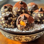 - 1 cup rolled oats - 1/2 cup canned pumpkin puree - 1/3 cup natural almond butter or substitute - 1/3 cup honey or maple syrup - 1/4 cup unsweetened cocoa powder - 1/2 teaspoon vanilla extract - 1/4 teaspoon ground cinnamon - 1/4 teaspoon ground nutmeg - A pinch of salt - 1/4 cup chocolate chips - Optional toppings: shredded coconut or crushed nuts When I make these no-bake chocolate pumpkin oat balls, I start with the rolled oats. They give a great base and nice chew. Next, I add canned pumpkin puree. It makes the balls moist and adds a fun flavor. I use natural almond butter, but any nut butter works well. It adds creaminess and healthy fats. For sweetness, I reach for honey or maple syrup. Both options are tasty. Then comes unsweetened cocoa powder. This gives the oat balls a rich chocolate taste without being too sweet. A bit of vanilla extract adds depth to the flavor. The spices are key! Ground cinnamon and nutmeg bring warmth to the mix. Don’t forget a pinch of salt to balance everything out. Finally, I fold in chocolate chips. They melt slightly and provide little pockets of chocolate goodness. If I want to get fancy, I roll them in shredded coconut or crushed nuts. This adds texture and makes them fun to eat! These ingredients work together to create a delightful snack that is both nutritious and delicious. First, grab a large mixing bowl. Add 1 cup of rolled oats. Next, add 1/2 cup of pumpkin puree. Then, spoon in 1/3 cup of almond butter. Finally, pour in 1/3 cup of honey or maple syrup. Use a spatula to mix until smooth. Ensure there are no dry bits left. Now, it's time to make these oat balls tasty! Add 1/4 cup of unsweetened cocoa powder. Next, include 1/2 teaspoon of vanilla extract. Then, sprinkle in 1/4 teaspoon of ground cinnamon and 1/4 teaspoon of ground nutmeg. Don’t forget a pinch of salt. Mix again until everything is well combined. Once the base is ready, gently add 1/4 cup of chocolate chips. Use your spatula to fold them in carefully. Make sure the chocolate chips spread evenly through the mixture, but don’t break them! After mixing, place the bowl in the fridge. Let it chill for 15-20 minutes. This helps the mixture firm up, making it easier to shape. Take the mixture out of the fridge when it’s firm. Scoop about one tablespoon of the mixture and roll it into a ball. Repeat this until you shape all the mixture into balls. Arrange them neatly on a tray. For extra flavor, you can roll the balls in shredded coconut or crushed nuts. This step is not a must, but it adds a nice touch. After that, place the tray in the fridge again. Chill for another 30 minutes to help the balls hold their shape. To ensure your mixture holds together well, use the right balance of wet and dry ingredients. The oats, pumpkin puree, and nut butter need to blend perfectly. If the mixture feels too dry, add a bit more pumpkin puree or nut butter. If it’s too wet, sprinkle in a few more oats or cocoa powder. This balance is key for a great texture. You can switch up nut butters and sweeteners based on your taste. Feel free to use peanut butter, cashew butter, or even sun butter. For sweeteners, honey and maple syrup work well, but agave or coconut sugar can be fun, too. Each change can add a new flavor twist to your oat balls. Serve your oat balls in a nice bowl or plate for a pretty look. For a fun touch, sprinkle some cocoa powder or cinnamon on top. You can also roll them in shredded coconut or crushed nuts to make them stand out. These small details can turn a simple snack into a beautiful treat for gatherings or just for yourself! {{image_4}} You can boost the taste of your No-Bake Chocolate Pumpkin Oat Balls. Here are some ideas: - Add spices: Try ginger or cloves for a warm, spiced flavor. - Use extracts: Swap vanilla for almond or peppermint for a twist. - Mix in citrus: A bit of orange or lemon zest brightens the flavor. Experimenting with flavors keeps things fun and fresh! You can make these oat balls fit your diet easily: - Vegan option: Use maple syrup instead of honey. - Nut-free: Replace almond butter with sunflower seed butter. - Gluten-free: Ensure your oats are certified gluten-free. These swaps make your snack suitable for everyone! Get creative by adding different mix-ins to your oat balls: - Fruits: Chopped dried apricots or cranberries add sweetness. - Seeds: Pumpkin seeds or sunflower seeds give a nice crunch. - Nut butters: Try peanut butter or cashew butter for a unique taste. Mix-ins allow you to customize your snack to your liking! To keep your no-bake chocolate pumpkin oat balls fresh, store them in an airtight container. You can place them in the fridge or freezer. If using the fridge, separate layers with parchment paper. This helps prevent sticking. For the freezer, wrap them individually in plastic wrap, then place them in a freezer-safe bag. This method helps keep them fresh and tasty. In the fridge, these oat balls last about one week. In the freezer, they can stay fresh for up to three months. Always check for any off smells or changes in texture before eating. If they look good, they are likely still safe to enjoy! No need to heat these oat balls! They taste great cold and are easy to grab on the go. If you prefer a warm treat, you can microwave them for about 10-15 seconds. This warms them slightly without melting the chocolate chips. Enjoy them as a quick snack or a post-meal treat! Yes, you can use quick oats. They will work well in this recipe. Quick oats may make the balls softer. If you like a chewier texture, stick to rolled oats. You can use any nut butter you like. Peanut butter and cashew butter are great choices. Sunflower seed butter is a good option for nut-free diets. These oat balls last about one week in the fridge. Store them in an airtight container to keep them fresh. You can also freeze them for longer storage. Yes, these oat balls are gluten-free. Just ensure you use certified gluten-free oats. This way, you can enjoy them without worry. Yes, you can. Try using agave syrup or coconut nectar as a substitute. You can also use mashed bananas for sweetness if you want a healthier option. These oat balls are tasty and easy to make. We covered the ingredients, mixing, and chilling steps. You learned tips for texture and presentation, plus variations to suit your taste. Remember, you can store these treats in the fridge or freezer to keep them fresh. Choose your favorite mix-ins or toppings for a fun twist. Now, grab your ingredients, get creative, and enjoy these delicious snacks!