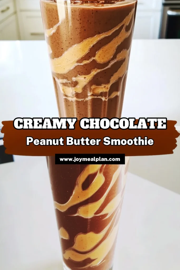Fuel your day with this delicious Chocolate Peanut Butter Protein Smoothie! This simple recipe combines frozen banana, creamy peanut butter, and chocolate protein powder for a satisfying treat packed with protein and flavor. Perfect for a quick breakfast or post-workout boost, this smoothie can be made in just 5 minutes. Click through to discover the full recipe and get blending! #ProteinSmoothie #HealthyRecipes #ChocolateLove #SmoothieRecipe