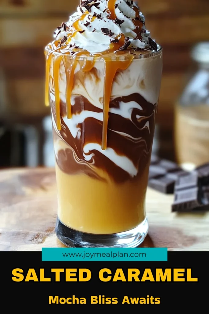 Satisfy your coffee cravings with this easy Salted Caramel Mocha Frappuccino Copycat recipe! Blend together cooled coffee, milk, ice, and rich chocolate for a refreshing treat. Add caramel sauce and a pinch of sea salt for a decadent twist. Perfect for hot days or a cozy treat at home! Click through for the full recipe and enjoy a café-style beverage in just 10 minutes. #Frappuccino #CoffeeRecipes #SaltedCaramel #HomeBrew