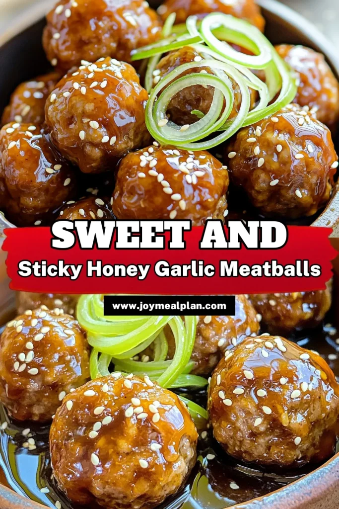 Indulge in the ultimate flavor experience with these Honey Garlic Glazed Meatballs! Perfectly seasoned ground chicken is baked to golden perfection and tossed in a sticky, sweet glaze for a dish that's sure to impress. Easy to make and bursting with flavor, they are great for dinner or as a crowd-pleasing appetizer. Click to explore this delicious recipe and impress your family and friends today! #HoneyGarlicMeatballs #EasyRecipes #DinnerIdeas #GlazedMeatballs