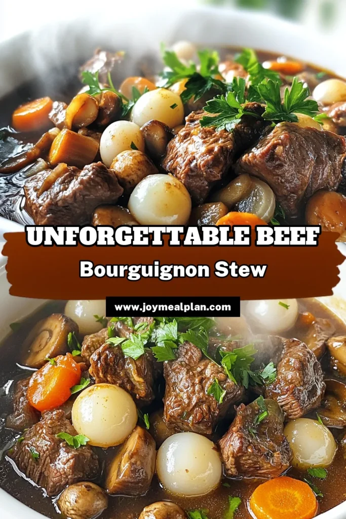 Indulge in the rich flavors of Hearty Beef Bourguignon with this simple slow cooker recipe! Tender beef, savory vegetables, and a luscious sauce come together for a comforting meal perfect for any occasion. With easy-to-follow steps, you can make this classic dish that will impress your family and guests. Click through for the full recipe and step into a world of delicious cooking! #BeefBourguignon #ComfortFood #SlowCookerRecipes #RichFlavors