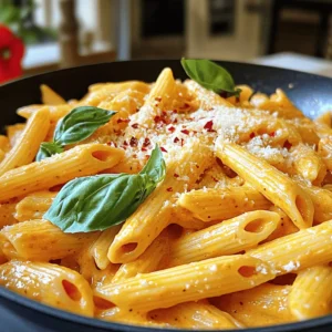 - 12 oz pasta (penne or fettuccine) - 2 large red bell peppers - 1 small onion, finely chopped - 3 cloves garlic, minced - 1 cup heavy cream (or coconut cream for a vegan option) - 1/2 cup grated Parmesan cheese (or nutritional yeast for a vegan option) - 2 tablespoons olive oil - 1 teaspoon smoked paprika - Salt and pepper to taste - Fresh basil leaves, for garnish - Crushed red pepper flakes (optional) Gather these ingredients to create a rich and creamy sauce. The red bell peppers bring sweetness and depth. Meanwhile, the onion and garlic add savory notes. Using heavy cream ensures a smooth texture, while Parmesan cheese adds a salty kick. If you're vegan, feel free to swap heavy cream for coconut cream and use nutritional yeast instead of cheese. This dish is not just tasty; it's also quick to make. You can have a delicious meal ready in about 50 minutes! Keep these ingredients on hand to whip up this pasta dish whenever a craving strikes. 1. Preheat your oven to 400°F (200°C). This heat will help roast the peppers well. 2. Place the two large red bell peppers on a baking sheet. Roast them in the oven for 25-30 minutes. Look for charred and blistered skins. 3. Once roasted, take the peppers out of the oven. Move them to a bowl and cover it with plastic wrap. Let them steam for about 10 minutes. This will make peeling easier. 4. After steaming, when the peppers are cool enough, peel off the skin. Discard the seeds and chop the flesh into bite-sized pieces. 1. In a large pot, bring salted water to a boil. The salt helps flavor the pasta. 2. Add the pasta. I like penne or fettuccine. Cook according to the package instructions until it's al dente. 3. Once cooked, drain the pasta and set it aside. 1. While the pasta cooks, heat 2 tablespoons of olive oil in a skillet over medium heat. 2. Add the finely chopped onion to the skillet. Sauté for about 5 minutes. Stir occasionally until the onion looks translucent. 3. Next, add 3 cloves of minced garlic. Cook for an additional minute until fragrant. 4. Stir in the chopped roasted red peppers. Season with 1 teaspoon of smoked paprika, salt, and pepper. Cook for another 3-4 minutes to let the flavors mix. 5. Transfer the mixture to a blender. Add 1 cup of heavy cream or coconut cream. Blend until smooth and creamy. 1. Pour the blended sauce back into the skillet. Heat it gently over low heat. 2. Add the cooked pasta to the sauce. Toss it well so every piece gets coated. 3. Gradually stir in 1/2 cup of grated Parmesan cheese. For a vegan version, use nutritional yeast. Adjust seasoning as needed. 1. Plate the pasta in warm bowls. This keeps it nice and cozy. 2. Garnish with fresh basil leaves for a pop of color. 3. If you like spice, add crushed red pepper flakes on top. Enjoy your creamy roasted red pepper pasta! To roast red peppers, you can use different methods. You can grill them over direct heat for a smoky flavor. If you prefer, use the stovetop. Just place them over a gas flame until the skin blisters. Peeling the skin should be easy after roasting. Once you take them out, place them in a bowl and cover it. Let the steam work its magic for about ten minutes. After that, the skin comes off smoothly. To cook pasta perfectly, use a large pot with enough water. Make sure to salt the water well. This helps flavor the pasta. A good rule is to use about one tablespoon of salt per quart of water. Cook the pasta according to the package time but check for al dente. This means it should be firm but not hard. Drain the pasta and save a bit of the water. You may need this for the sauce later. For a smooth, creamy sauce, blend it well. After cooking the peppers and onion, add them to a blender with the cream. Blend until it looks like velvet. If your sauce is too thick, you can add some pasta water. This helps to loosen it up without losing flavor. If it’s too thin, let it simmer a bit longer to thicken. Adjust to your liking, and enjoy! {{image_4}} To make this dish vegan, use coconut cream instead of heavy cream. This will keep it creamy. You can also swap Parmesan cheese for nutritional yeast. Nutritional yeast adds a cheesy flavor without dairy. Want to add protein? You can include chicken, shrimp, or tofu. Cook the chicken or shrimp in the skillet before adding the garlic and onions. For tofu, use firm tofu and sauté it until golden. This adds texture and makes the meal more filling. You can change the flavor by adjusting spices. Adding fresh herbs or more garlic can enhance the taste. For a spicy kick, add red pepper flakes or use different bell pepper types. Sweet bell peppers give a mild flavor, while spicy varieties add heat. To store leftover pasta safely, let it cool first. Place it in an airtight container. This helps keep out air and moisture. The dish stays fresh in the fridge for up to three days. Make sure to reheat it thoroughly before enjoying. If you want to freeze the pasta, do it in portions. Use freezer-safe bags or containers. Remove as much air as possible. The pasta and sauce can last for about two months. For reheating, thaw it overnight in the fridge. Warm it in a skillet over low heat or microwave until hot. You can make this dish ahead of time. Cook the pasta and sauce, then store them separately. This way, you can enjoy quick meals all week. Portion it out in single servings for easy reheating. This method saves time and keeps your meals fresh! Yes, you can use other pasta types. Options like spaghetti or fusilli work well. Each shape holds sauce differently. Penne has ridges, which catch more sauce. Fettuccine offers a flat surface for a creamy coating. Choose what you like best! To add spice, try crushed red pepper flakes. Mix them into the sauce while it simmers. You can also use jalapeños or cayenne pepper for more heat. Adjust the amount based on your taste. A little spice can enhance the dish's flavor. If you lack heavy cream, use coconut cream. It adds a rich texture and flavor. You can also try half-and-half or whole milk for a lighter sauce. Keep in mind, these will change the dish’s creaminess. Adjust the amount of cheese to balance flavors. The total time is about 50 minutes. You need 15 minutes for prep. Roasting the peppers takes around 30 minutes. Cooking and mixing the ingredients adds another 5 minutes. This dish is quick and perfect for busy nights! This blog post covered essential ingredients, step-by-step instructions, storage tips, and variations. Roasting red peppers adds rich flavor, while your choice of pasta creates a base for the sauce. You learned how to customize the dish with vegan options and protein additions. Remember to store leftovers properly for later meals. Enjoy experimenting with flavors and techniques to make this dish your own. Happy cooking!
