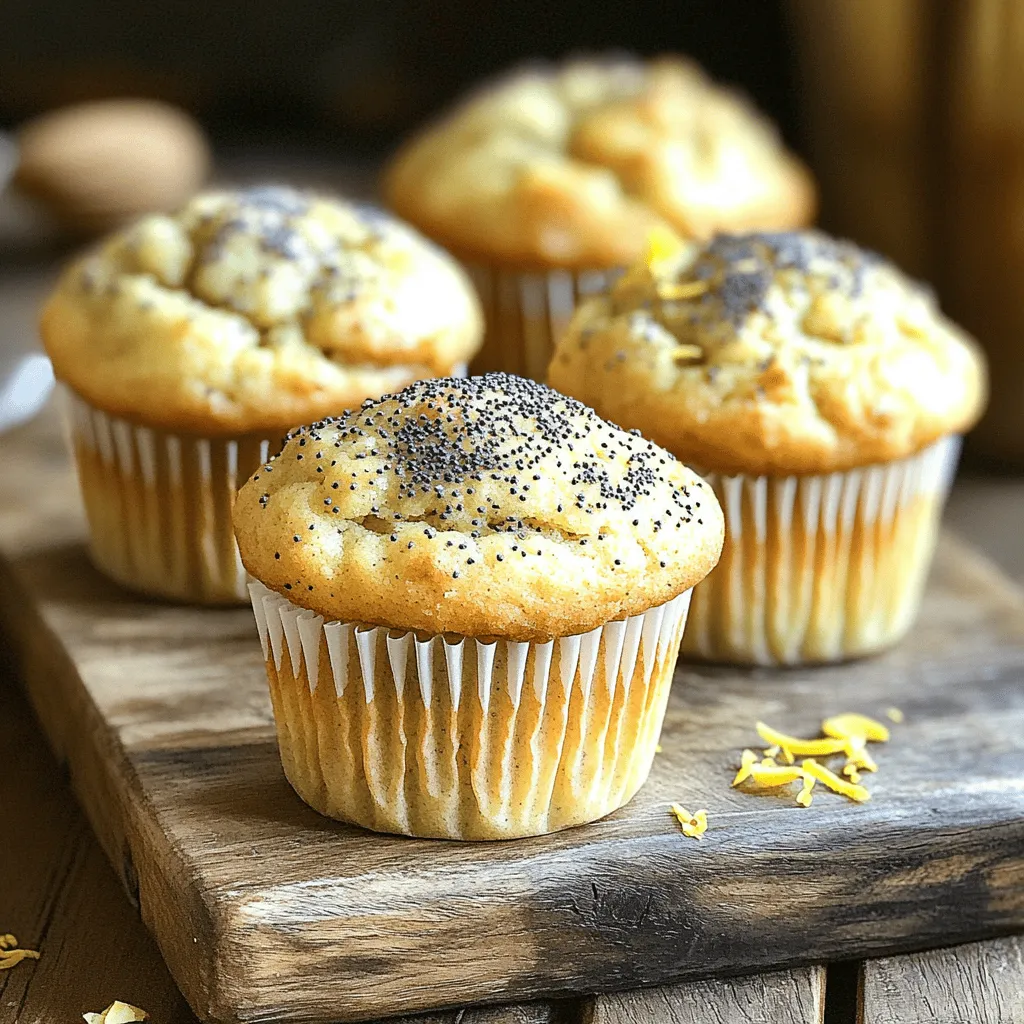- 1 cup all-purpose flour - 1/2 cup almond flour - 1/2 cup granulated sugar - 2 tablespoons poppy seeds - 2 teaspoons baking powder - 1/2 teaspoon baking soda - 1/4 teaspoon salt - 1/2 cup unsalted butter, melted and slightly cooled - 2 large eggs, at room temperature - 1/2 cup milk (any variety will work) - 1 teaspoon almond extract - 1 teaspoon pure vanilla extract - Zest of 1 lemon If you have nut allergies, you can skip the almond flour. Use all-purpose flour instead. You can also use coconut flour, but you will need to adjust the liquid. For a dairy-free option, use plant-based butter and milk. Here are some fun options to mix in: - Chopped nuts like almonds or walnuts - Fresh blueberries or raspberries - Chocolate chips for a sweet twist - Dried fruits like cranberries or apricots Feel free to get creative! Each add-in can change the flavor and texture, making your muffins unique. First, heat your oven to 350°F (175°C). This step warms the oven and gets it ready for baking. Next, prepare your muffin tin. You can line it with paper liners or apply a light coat of cooking spray. This will help the muffins come out easily after baking. In a large bowl, add the following dry ingredients: - 1 cup all-purpose flour - 1/2 cup almond flour - 1/2 cup granulated sugar - 2 tablespoons poppy seeds - 2 teaspoons baking powder - 1/2 teaspoon baking soda - 1/4 teaspoon salt Use a whisk to mix these ingredients well. This ensures that the baking powder and poppy seeds blend evenly throughout, leading to fluffy muffins. In a separate bowl, combine your wet ingredients: - 1/2 cup unsalted butter, melted and slightly cooled - 2 large eggs, at room temperature - 1/2 cup milk (any variety will work) - 1 teaspoon almond extract - 1 teaspoon pure vanilla extract - Zest of 1 lemon Whisk these together until the mixture is smooth. The lemon zest adds a fresh flavor that brightens your muffins. Now, pour the wet mixture into the dry bowl. Use a spatula to fold them together gently. Mix until just combined. It's okay if the batter is slightly lumpy. Overmixing can make the muffins tough, so be careful! Grab a spoon or an ice cream scoop. Use it to fill each muffin cup about two-thirds full. This allows the muffins to rise without spilling over the edges. Place the muffin tin in your preheated oven. Bake for 15 to 20 minutes. Check if they're done by inserting a toothpick in the center. If it comes out clean, your muffins are ready! After baking, let them cool in the tin for about 5 minutes. Finally, transfer the muffins to a wire rack to cool completely. This helps them keep the right texture. For the best muffin texture, use room temperature eggs and milk. This helps the batter mix well. Be careful not to overmix the batter. A few lumps are okay. Overmixing can make your muffins tough. Also, fill the muffin cups about two-thirds full. This allows the muffins to rise nicely. To keep your muffins fresh, store them in an airtight container. Keep them at room temperature for up to three days. For longer storage, freeze them in a freezer bag. They can last up to three months in the freezer. Just remember to let them cool completely before freezing. Adding lemon zest boosts the flavor of your muffins. It gives them a fresh taste. You can also experiment with different extracts. Try using orange or even coconut extract for a twist. Just a teaspoon can change the flavor profile. These simple tweaks make each batch exciting and new. {{image_4}} You can make gluten-free almond poppy seed muffins easily. Replace all-purpose flour with gluten-free flour. Use a blend that works well for baking. Try to look for a mix that has xanthan gum. This helps mimic the structure gluten provides. Follow the same steps as in the original recipe. The muffins will still be light and tasty. You may want to adjust the baking time slightly. Keep an eye on them as they bake. For a vegan twist, swap the eggs with flax eggs. Mix 1 tablespoon of flaxseed meal with 2.5 tablespoons of water. Let it sit until it thickens. Use plant-based milk instead of regular milk. Coconut, almond, or soy milk work well. Replace the butter with coconut oil or vegan butter. Follow the same mixing and baking steps. You’ll get a fluffy and delicious muffin that everyone will love. You can make these muffins even more fun! Add-ins can include chocolate chips or dried fruit. Chopped nuts like almonds or walnuts give a nice crunch. Try adding lemon zest for a bright flavor boost. Dried cranberries or blueberries also work well. Use about half a cup of your favorite add-ins. Mix them in gently with the batter. This keeps the muffins moist and flavorful. Each bite will be a delightful surprise! To store your almond poppy seed muffins, cool them completely first. This keeps moisture from forming, which can make them soggy. Place the muffins in an airtight container. You can use a zip-top bag, too. Keep them at room temperature for up to three days. For longer freshness, store them in the fridge for about a week. Freezing is great for these muffins! Wrap each muffin in plastic wrap. Then, put them in a freezer bag. This helps to keep them fresh. You can freeze them for up to three months. When you want to eat one, take it out and let it thaw at room temperature. To reheat, you can use the microwave or oven. For the microwave, place a muffin on a plate. Heat it for about 15-20 seconds. For the oven, preheat to 350°F (175°C). Wrap the muffin in foil and bake for about 10 minutes. This keeps the muffin soft and warm. Enjoy your tasty treat! Yes, you can use regular flour. However, almond flour adds a nice flavor and texture. If you swap it, use the same amount of all-purpose flour. Your muffins will still taste great but may lack some nutty flavor. Your muffins will stay fresh for about 2 to 3 days at room temperature. To keep them fresh, store them in an airtight container. If you want them to last longer, try freezing them. They freeze well for up to three months. You can use chia seeds or sesame seeds instead of poppy seeds. Both options add nice crunch and flavor. If you want a different taste, try using finely chopped nuts or even dried fruits. Yes, you can make the batter ahead of time. Store it in the fridge for up to 24 hours. When you are ready to bake, just scoop it into the muffin tin and bake. Keep in mind that the muffins may rise slightly less if the batter is cold. In this blog post, we covered the key ingredients for almond poppy seed muffins, along with step-by-step instructions. You learned tips to achieve the perfect texture and ways to store your muffins for freshness. We also discussed variations, including gluten-free and vegan options. Explore these ideas to make tasty muffins your way. Keep experimenting with flavors and enjoy delicious results. You now have the tools to bake successful muffins anytime. Happy baking!