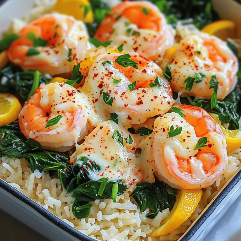 To make Minute Parmesan Shrimp Rice Bowls, gather these ingredients: - 1 cup jasmine or basmati rice - 1 lb medium shrimp, peeled and deveined - 1 tablespoon olive oil - 2 cloves garlic, minced - 1 cup vegetable broth - 1/2 cup grated Parmesan cheese - 1/2 teaspoon red pepper flakes (optional) - 1 cup fresh spinach, roughly chopped - Salt and pepper to taste - Fresh parsley, chopped (for garnish) These items combine to create a tasty, quick meal. The rice gives a nice base. The shrimp adds protein. Spinach brings color and nutrients. Garlic and red pepper flakes add flavor. You can swap some ingredients if needed. Try using brown rice instead of jasmine or basmati for more fiber. If you want different cheese, use mozzarella or pecorino. For a lighter dish, use less olive oil or skip the cheese. You can add more vegetables like bell peppers or zucchini for extra crunch. If you have shrimp allergies, use chicken or tofu instead. Both will taste great in this recipe. To make this dish, you need basic kitchen tools: - Medium pot for rice - Large skillet for shrimp - Knife for chopping - Cutting board - Measuring cups and spoons These tools help you cook efficiently. They make the process smooth and easy. Having everything ready will save you time and effort while cooking. Start by rinsing your rice. Use cold water to wash away excess starch. Rinse until the water runs clear. This step helps keep the rice fluffy. In a medium pot, combine the rinsed rice with one cup of vegetable broth. Bring the mixture to a boil over medium heat. Once boiling, cover the pot and lower the heat. Let it simmer for 15 minutes. When done, the rice should absorb all the liquid. Fluff it with a fork to separate the grains. While the rice cooks, heat a tablespoon of olive oil in a large skillet. Use medium heat until the oil shimmers. Add two minced garlic cloves and sauté for about one minute. Stir often to avoid browning the garlic. Next, add one pound of peeled and deveined shrimp to the skillet. Season with salt, pepper, and red pepper flakes if you want some heat. Cook the shrimp for about 2-3 minutes on each side. They should turn pink and opaque when done. After cooking the shrimp, add one cup of roughly chopped spinach to the skillet. Stir until the spinach wilts. This should only take about one minute. Remove the skillet from heat and add half a cup of grated Parmesan cheese. Toss everything gently until the cheese melts and coats the shrimp and spinach. When the rice is ready, divide it into serving bowls. Top each bowl with the creamy Parmesan shrimp mix. For a fresh touch, garnish with chopped parsley. Enjoy your meal! To make rice fluffy, rinse it first. Rinse it under cold water until the water runs clear. This step removes excess starch. Less starch means less gummy rice. Next, cook the rice in vegetable broth instead of water. Broth adds flavor. Bring the broth and rice to a boil. Then, cover it and simmer on low for 15 minutes. After 15 minutes, let it rest for five minutes. Fluff it gently with a fork. This makes the grains separate nicely. Seasonings can make a dish pop. Use salt and pepper to taste. For a kick, add red pepper flakes. They add heat but are not too strong. Garlic is also a great choice. Sauté minced garlic before adding shrimp. It adds a rich flavor. You can also use herbs like parsley. Fresh parsley adds a nice touch. It makes the dish look good and taste fresh. Cooking shrimp takes just a few minutes. Heat olive oil until it shimmers. Add minced garlic first and let it cook for one minute. Then, add the shrimp. Cook them for 2-3 minutes on each side. They are done when they turn pink and opaque. Don’t overcook them. Overcooked shrimp can be tough. After cooking, add the spinach. Stir until it wilts, about one minute. This keeps the spinach bright and fresh. Finally, add Parmesan cheese off the heat. Toss everything to coat the shrimp and spinach evenly. {{image_4}} You can easily add more veggies to your Minute Parmesan Shrimp Rice Bowls. Try bell peppers, peas, or broccoli for color and taste. Just chop them small and sauté them with the garlic before adding the shrimp. You can also swap in chicken or tofu if you want different protein. Cook them in the same way as the shrimp. If you like heat, you can add more red pepper flakes. Start with a pinch, then taste as you cook. If you prefer less spice, skip the flakes. You can also use black pepper for a milder kick. For a sweet touch, add a bit of honey or a spoon of sweet chili sauce. To make this dish vegetarian or vegan, replace shrimp with mushrooms or chickpeas. Use nutritional yeast instead of Parmesan for a cheesy flavor. Swap vegetable broth for water if you prefer. You can still enjoy a rich taste without meat or dairy. This way, everyone can enjoy a tasty meal! After enjoying your Minute Parmesan Shrimp Rice Bowls, store any leftovers in an airtight container. Keep them in the fridge for up to three days. This way, you can enjoy the meal again without losing flavor or quality. Make sure to let the dish cool down before sealing it. This helps prevent moisture build-up inside the container. When it's time to reheat your leftovers, use the microwave for quick warming. Place the rice bowl on a microwave-safe plate and cover it with a damp paper towel. Heat in short bursts, about one minute at a time, until heated through. Stir between intervals to ensure even warming. You can also reheat on the stove. Just add a splash of vegetable broth to a skillet and warm over low heat. Stir gently until hot. If you want to save some bowls for later, freezing is a good option. Allow the dish to cool completely, then portion it into freezer-safe containers. This way, you can keep it fresh for up to three months. To thaw, place the container in the fridge overnight. When ready to eat, follow the reheating tips above for best results. Enjoy your easy meal even on busy days! Yes, you can use frozen shrimp. Just thaw them first. Place the frozen shrimp in a bowl of cold water for about 15-20 minutes. After thawing, pat them dry with a paper towel. This step helps the shrimp cook evenly. Frozen shrimp can be just as tasty as fresh ones, making them a great choice for a quick meal. If you need a substitute for Parmesan cheese, consider using Pecorino Romano or Grana Padano. These cheeses have a similar taste but may differ slightly in saltiness. You can also use nutritional yeast for a dairy-free option. It has a cheesy flavor that works well in many dishes. To make this recipe gluten-free, ensure you use gluten-free vegetable broth. Most brands offer gluten-free options. Additionally, check the labels on your shrimp and Parmesan cheese to confirm they are gluten-free. This way, you can enjoy the dish without any gluten-related issues. This article covers the essentials for crafting delicious Minute Parmesan Shrimp Rice Bowls. We explored key ingredients, substitutions, and crucial equipment. You learned step-by-step how to prepare rice, cook shrimp, and mix everything together. Our tips helped you perfect fluffy rice and shrimp cooking techniques. Plus, we discussed variations for your taste and gave storage advice for leftovers. You now have a solid base to create a meal that's quick and tasty. Enjoy experimenting with your new skills!