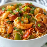 To make a great jambalaya, you need some key ingredients. Here’s a list to get you started: - 1 lb boneless, skinless chicken thighs, diced - 1 lb shrimp, peeled and deveined - 1 and 1/2 cups andouille sausage, sliced - 1 large onion, chopped - 1 green bell pepper, diced - 1 red bell pepper, diced - 3 cloves garlic, minced - 1 can diced tomatoes (14 oz) - 3 cups chicken broth - 2 cups long-grain rice, rinsed - 2 tablespoons Cajun seasoning - 1 teaspoon dried thyme - 1 teaspoon smoked paprika - 2 bay leaves - Salt and black pepper to taste - 3 tablespoons vegetable oil - 1/4 cup green onions, sliced (for garnish) - Fresh parsley, chopped (for garnish) These ingredients blend together for rich flavor and texture. You can add optional ingredients for more flavor. Consider these ideas: - Chopped celery for crunch - Diced jalapeños for heat - Hot sauce for spice - A splash of white wine for depth - Okra for a traditional touch These extras can tweak the taste to your liking. Cajun seasoning is a mix of spices. It often includes paprika, cayenne, garlic powder, and more. Use it to kick up the flavor in your jambalaya. The “Holy Trinity” is a key part of Cajun cooking. It refers to onion, bell pepper, and celery. These three ingredients form the base of many Cajun dishes, including jambalaya. They add sweetness and depth. Using these ingredients correctly makes your jambalaya both authentic and delicious! {{ingredient_image_2}} Start by heating three tablespoons of vegetable oil in a large skillet over medium heat. When the oil is hot, add one pound of diced, boneless chicken thighs. Cook them for six to eight minutes until they turn brown on all sides. This step gives the chicken a nice flavor. Once done, take the chicken out and set it aside on a plate. Next, add one and a half cups of sliced andouille sausage to the same skillet. Cook it for three to four minutes. You want it to brown and release its tasty oils. This adds depth to your jambalaya. Now it's time for the veggies! Toss in one large chopped onion, one diced green bell pepper, and one diced red bell pepper into the skillet with the sausage. Sauté these for about five minutes. You want the vegetables to get tender and flavorful. After that, stir in three minced garlic cloves. Cook for another minute until it smells amazing. Next, return the browned chicken to the skillet. Add in one can of diced tomatoes (with juice), three cups of chicken broth, and two cups of rinsed long-grain rice. Sprinkle in two tablespoons of Cajun seasoning, one teaspoon of dried thyme, one teaspoon of smoked paprika, and two bay leaves. Mix everything well to combine. Bring this mixture to a boil. Then, lower the heat and let it simmer. Cover the skillet with a lid and simmer for about 20 minutes. Stir occasionally to avoid sticking. When the rice is almost tender, it's time to add one pound of peeled and deveined shrimp. Fold them gently into the mix and cover again. Cook for another five to seven minutes until the shrimp turn pink. Once everything is cooked, take the skillet off the heat. Discard the bay leaves. Taste your jambalaya and add salt and black pepper as needed. Let it sit for about five minutes. This resting time helps the flavors blend. When ready to serve, dish the jambalaya into deep bowls. Garnish with sliced green onions and fresh parsley for a pop of color. You can also enjoy it with crusty bread or cornbread on the side. Enjoy your delicious creation! - Use fresh ingredients for the best taste. - Rinse your rice to remove excess starch. This helps keep the grains separate. - Adjust the Cajun seasoning to match your spice level. Start light and add more. - Let the jambalaya sit for a few minutes before serving. This melds the flavors. - Use a large skillet or Dutch oven to allow for even cooking. - Don’t skip the browning step for the chicken and sausage. This adds flavor. - Avoid overcooking the shrimp. They only need about 5-7 minutes to turn pink. - Don’t add too much liquid at once. This can make the dish soupy. - Skipping the bay leaves can rob your jambalaya of depth. Remember to remove them before serving. - Don’t rush the simmering step. It’s key for the rice to cook properly. - Serve your jambalaya in deep bowls for a hearty presentation. - Garnish with green onions and parsley for color and freshness. - Pair it with crusty bread or cornbread to soak up the flavors. - A simple green salad can balance out the meal's richness. - For a drink, try a cold beer or sweet tea. Both complement the spice well. Pro Tips Use Fresh Ingredients: Always opt for fresh vegetables and herbs to enhance the flavors of your jambalaya. Freshness can make a significant difference in the final taste. Customize the Spice Level: Adjust the Cajun seasoning according to your preference. If you like it spicier, consider adding some cayenne pepper or hot sauce for an extra kick. Let it Rest: Allowing the jambalaya to sit for a few minutes after cooking helps the flavors meld together and improves the overall taste. Add More Seafood: For a seafood lover's twist, feel free to incorporate other seafood like mussels or crab alongside the shrimp for added depth and flavor. {{image_4}} You can choose seafood or meat for your jambalaya. Seafood jambalaya often features shrimp and fish. This version bursts with fresh ocean flavor. Meat jambalaya, on the other hand, usually includes chicken and sausage. Andouille sausage adds a spicy kick, which many love. Both options taste great and showcase the rich Cajun culture. Want a meat-free version? Try a vegetarian jambalaya! Use bell peppers, onions, and zucchini for a fresh taste. Add chickpeas or black beans for protein. Vegetable broth replaces chicken broth, giving it a rich flavor. You can even toss in some corn for sweetness. This dish still holds the essence of Cajun cooking. Jambalaya changes from region to region. In Louisiana, you find the classic Creole style. This version often includes tomatoes and is more sauce-heavy. In contrast, the Cajun style is drier and uses no tomatoes. Some areas add different spices or ingredients. For instance, some folks enjoy adding okra for texture. Each region brings its twist to this beloved dish. To store leftover jambalaya, wait for it to cool. Place it in an airtight container. Make sure to separate the rice and meat if possible. This helps keep everything fresh. Store it in the fridge for up to three days. If you want to keep it longer, freezing is a great option. When you reheat jambalaya, use the stove for the best taste. Add a splash of chicken broth to keep it moist. Heat it on low and stir often. You can also use a microwave. Cover it with a damp paper towel and heat in short bursts. Stir after each interval to avoid drying it out. To freeze jambalaya, let it cool completely. Portion it into freezer-safe bags. Squeeze out the air before sealing. Label the bags with the date. You can freeze them for up to three months. When ready to eat, thaw in the fridge overnight. Reheat on the stove or in the microwave. Enjoy your delicious meal anytime! The Holy Trinity in Cajun cooking is a mix of three key vegetables: onion, bell pepper, and celery. These ingredients form the base for many Cajun dishes, including jambalaya. They add depth and flavor to the dish. Using these three together gives your jambalaya that authentic taste. Yes, you can make jambalaya ahead of time. In fact, it tastes even better the next day! Cook it fully, then cool it down. Store it in the fridge for up to three days. Reheat it gently on the stove. This makes meal prep easy and delicious. If you can’t find Andouille sausage, you have options. You can use smoked sausage or kielbasa as a substitute. Both provide good flavor. For a lighter choice, turkey sausage works too. Just make sure to season well to keep that Cajun vibe. Jambalaya and paella are both rice dishes but have key differences. Jambalaya comes from Cajun and Creole culture in Louisiana. It is often spicier and uses a mix of meats and seafood. Paella hails from Spain and typically includes saffron and different seafood. The cooking methods also differ, with jambalaya being a one-pot dish. Yes, jambalaya is generally gluten-free! The main ingredients, rice and meat, do not contain gluten. However, always check your Cajun seasoning and sausage to be sure. Some brands may add gluten or wheat. In this post, I shared how to make authentic Cajun jambalaya. You learned about key ingredients, like chicken, sausage, and the Holy Trinity. I provided detailed steps for cooking and tips to avoid common mistakes. You can customize your dish with seafood or vegetarian options. Finally, I showed you how to store and reheat leftovers. Now, you have all the knowledge to make a tasty jambalaya that stands out at any meal. Enjoy your cooking!
