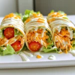 - 1 lb boneless, skinless chicken breasts - 1 cup buffalo sauce - 1 tablespoon olive oil - 1 teaspoon garlic powder - 1 teaspoon onion powder - ½ teaspoon smoked paprika - Salt and black pepper to taste - 4 large tortillas - 1 cup shredded lettuce - 1 cup cherry tomatoes, halved - 1 cup shredded cheddar cheese - ½ cup ranch or blue cheese dressing (optional) Gathering the right ingredients is key to great buffalo chicken wraps. Start with fresh chicken breasts. You want boneless and skinless for easy cooking and shredding. Buffalo sauce adds the kick you crave. Use your favorite brand or make your own for a special touch. Olive oil keeps the chicken moist while it bakes. For seasonings, garlic powder and onion powder bring flavor. Smoked paprika adds a nice depth. Don’t forget salt and black pepper to taste. These simple spices can make a big difference. Next, for the wraps, choose large tortillas. Flour or whole wheat work well. You’ll also need fresh, crunchy lettuce. Iceberg or romaine is perfect. Cherry tomatoes add a burst of flavor when halved. Shredded cheddar cheese brings a creamy texture. If you like a creamy finish, add ranch or blue cheese dressing. This optional ingredient can make your wraps even more delicious. With these ingredients, you're set for a tasty meal that’s easy to prepare. 1. Preheat your oven to 400°F (200°C). This heat will cook the chicken just right. 2. In a large bowl, mix the chicken with the buffalo sauce, olive oil, garlic powder, onion powder, smoked paprika, salt, and pepper. Make sure each piece is coated well. 3. Now, transfer the chicken to a sheet pan. Spread it out so it cooks evenly. 1. Place the sheet pan in the oven and bake the chicken for 20-25 minutes. It should reach an internal temperature of 165°F (74°C). 2. Once done, remove the chicken from the oven. Let it rest for about 5 minutes. This step helps keep the chicken juicy. 3. After resting, shred the chicken using two forks. Make it into bite-sized pieces for easy wrapping. 1. Lay a tortilla flat on your counter. Layer a good amount of shredded lettuce in the center. 2. Next, add the shredded chicken, halved cherry tomatoes, and a sprinkle of cheddar cheese. 3. If you like, drizzle ranch or blue cheese dressing over the fillings for extra flavor. 4. Carefully roll the tortilla tightly, folding in the sides as you go. This keeps all the tasty bits inside. 1. For extra crispiness, place the assembled wraps back on the sheet pan. 2. Bake for another 5-7 minutes until they are warm and the tortillas are slightly crispy. To ensure even cooking on the sheet pan, space out the chicken pieces. This helps hot air circulate around each piece. Avoid stacking the chicken, as this can lead to uneven cooking. Check the chicken doneness by using a meat thermometer. The safe internal temperature is 165°F (74°C). If you don't have a thermometer, cut into the chicken. The meat should no longer be pink, and the juices should run clear. You can make your wrap unique by trying different sauces. Consider using barbecue sauce for a sweet twist. For a milder option, try a honey mustard sauce. You can also swap out toppings based on your taste. Add avocado slices or diced cucumbers for extra crunch. If you have dietary needs, use turkey instead of chicken. For a vegetarian option, try chickpeas or cauliflower tossed in buffalo sauce. For an appealing dish, arrange the wraps on a platter. Cut them in half to show off the colorful fillings. Serve with small bowls of extra buffalo sauce and ranch dressing for dipping. This adds a fun touch to each bite. Pair the wraps with crisp celery sticks or carrot sticks. They provide a refreshing crunch that balances the flavors of the wraps. {{image_4}} You can try many sauces with your wraps. Some great options are barbecue sauce or honey mustard. You can also use a spicy buffalo sauce for more heat. If you prefer mild flavors, try a sweet buffalo sauce instead. These choices let you change the taste based on your mood. If you want to change the protein, turkey works great. Ground turkey or shredded turkey fits well in these wraps. You can also use plant-based protein for a tasty option. Chickpeas or lentils can add great flavor too. Chicken is classic, but switching it up keeps meals fun. The tortillas you choose can change the wrap. Flour tortillas are soft and easy to use. Whole wheat tortillas add a nutty flavor and extra fiber. If you need gluten-free options, there are many brands available. Look for corn or almond flour tortillas to meet your needs. To keep your wraps fresh, store them in an airtight container. Make sure to cool them first. They can last for up to three days in the fridge. For longer storage, freeze them. Wrap each one tightly in plastic wrap, then place them in a freezer bag. They can stay good for about three months in the freezer. Just remember, the texture may change a bit after thawing. When it's time to eat again, reheating is key to keeping the wraps tasty. The best method is using an oven or toaster oven. Preheat it to 350°F (175°C) and place the wraps on a baking sheet. Heat them for about 10-15 minutes until warmed through. This method helps keep the tortilla crispy. You can also use a microwave but be careful. It can make the wraps soggy. If you choose the microwave, heat them for 30 seconds. Then check if they are warm. For storage containers, use BPA-free plastic or glass. Make sure they have tight lids to keep out air. This helps keep your wraps fresh and tasty for later. It takes about 10 minutes to prep the wraps. Cooking them will take another 20 to 25 minutes. In total, you should plan for around 40 minutes. This includes mixing, baking, and rolling your wraps. Yes, you can prep these wraps ahead of time. You can cook the chicken and store it in the fridge for up to three days. Then, when you are ready to eat, just assemble the wraps. This makes for an easy meal! You can serve these wraps with several sides. Some great options include: - Celery sticks for crunch - Carrot sticks for sweetness - Chips for added texture - A side salad for freshness Yes! To make a milder version, you can use a less spicy sauce. Try using barbecue sauce instead of buffalo sauce. You can also skip the spices or reduce their amounts to keep the flavor without the heat. Making buffalo chicken wraps is fun and simple. You learned about key ingredients, easy steps, and helpful tips. You can customize these wraps with different proteins, sauces, and tortillas. Don't forget to store leftovers properly for later enjoyment. These wraps are perfect for any meal. You can make them spicy or mild, based on your taste. Try them and see how they fit your dining needs. Enjoy your cooking adventure!
