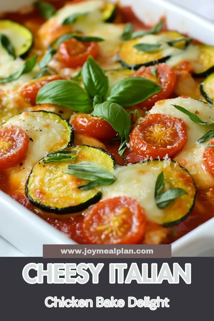 Discover a delicious Italian chicken bake with this easy zucchini bake recipe! Packed with tender chicken, vibrant vegetables, and topped with gooey mozzarella cheese, this healthy chicken recipe is perfect for busy weeknights. Simply layer, bake, and enjoy a healthy dinner that combines baked chicken with vegetables for a nutritious boost. Try this dish today and savor the flavors! #ItalianChickenBake #ZucchiniBakeRecipe #HealthyChickenRecipes #BakedChickenWithVegetables