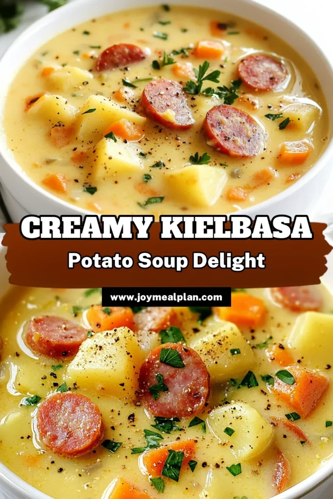 Discover the ultimate comfort food with this hearty Kielbasa potato soup recipe! Made with tender potatoes, flavorful kielbasa, and a creamy base, this easy kielbasa recipe is perfect for cozy nights. In just 45 minutes, you can enjoy a warm bowl of creamy potato soup that’s sure to satisfy. Don’t miss out—save this delicious soup and treat your taste buds today! #KielbasaPotatoSoup #ComfortFood #HeartySoup #EasyKielbasaRecipes