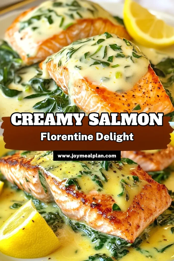 Discover the delights of Savory Salmon Florentine with this simple baked salmon recipe! This creamy spinach salmon dish combines fresh ingredients and a rich Parmesan sauce, creating the perfect easy salmon dinner that your family will love. Ready in just 30 minutes, this recipe is ideal for weeknight meals. Don't miss out on this flavorful experience—save now and impress your dinner guests! #SalmonFlorentine #EasyDinner #BakedSalmon #CreamySpinach