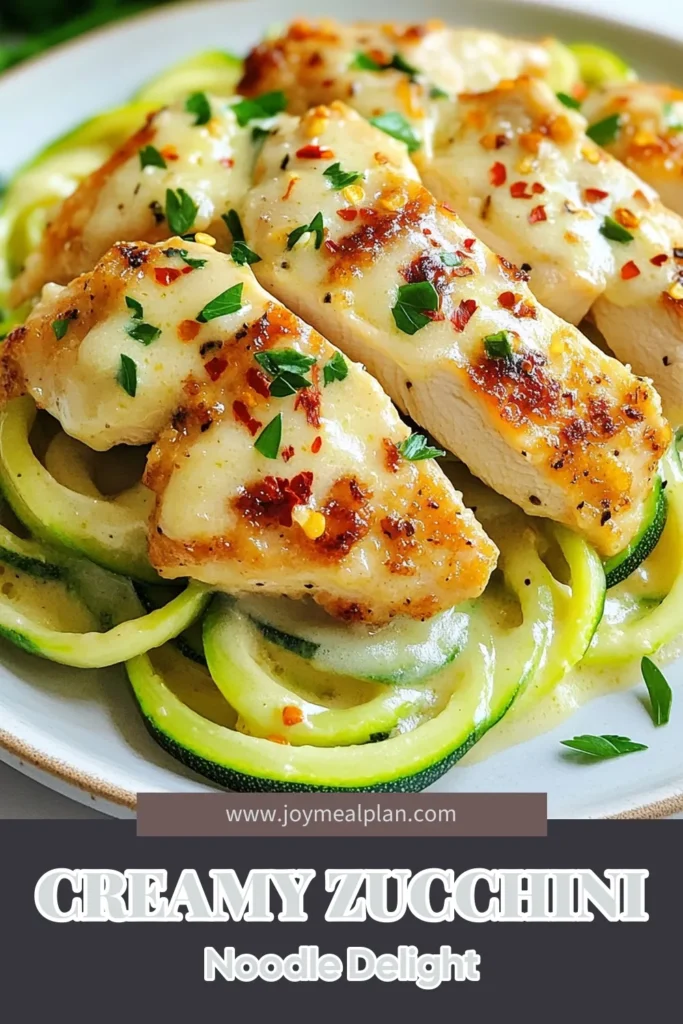Indulge in the creamy goodness of zucchini noodle alfredo with this easy chicken alfredo recipe. A delightful twist on pasta, our zucchini pasta recipes provide healthy pasta alternatives without sacrificing flavor. This creamy chicken zucchini recipe is quick to make and perfect for a weeknight dinner. Try it out today and enjoy the deliciousness! Save for later! #ZucchiniNoodleAlfredo #HealthyPastaAlternatives #ZucchiniPastaRecipes #ChickenAlfredoRecipe