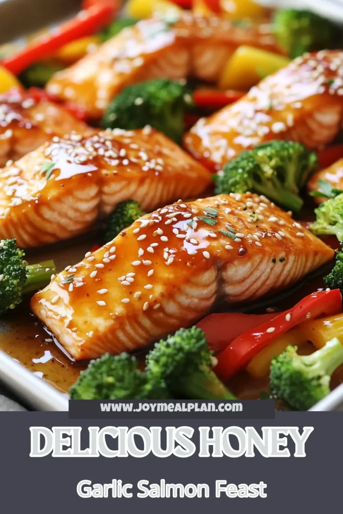 Discover the ultimate honey garlic salmon recipe that transforms dinner with ease! This sheet pan salmon dinner features succulent salmon fillets paired with vibrant vegetables for a healthy salmon with vegetables meal you’ll love. Ready in just 25 minutes, this easy salmon recipe is your new go-to. Perfect for weeknight cooking, enjoy a delicious one-pan honey garlic dish the whole family will adore. Try it today and make mealtime magical! #SheetPanSalmon #HoneyGarlicSalmon #EasyRecipes #HealthyEating