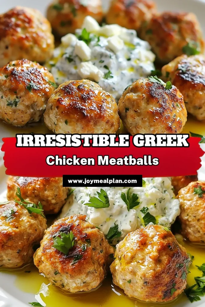 Discover the deliciousness of Greek chicken meatballs with this easy chicken meatball recipe! Packed with feta cheese and served with tzatziki sauce, these flavorful meatballs make a perfect healthy Greek dinner recipe. Enjoy them as an appetizer or main dish for a taste of Greece at home. Try this feta cheese meatballs recipe today and elevate your meal prep! Don't forget to save for later! #GreekChickenMeatballs #HealthyDinner #ChickenMeatballRecipe #TzatzikiSauce