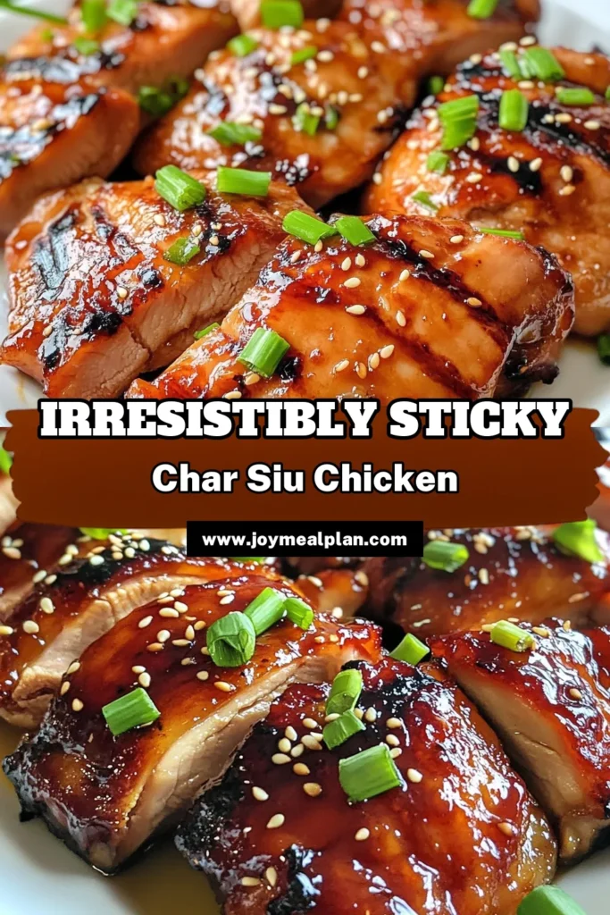 Try this delicious Sticky Char Siu Chicken recipe for an easy Asian chicken dish that will impress! Marinated chicken thighs soak up a flavorful blend of sauces and spices, then they're grilled to perfection for a sticky glaze. Perfect for family dinner or meal prep! Follow this Char Siu Chicken recipe for a scrumptious meal in just 90 minutes. Save and share this fantastic recipe! #StickyCharSiuChicken #CharSiuChickenRecipe #GrilledChickenRecipe #EasyAsianChickenDish