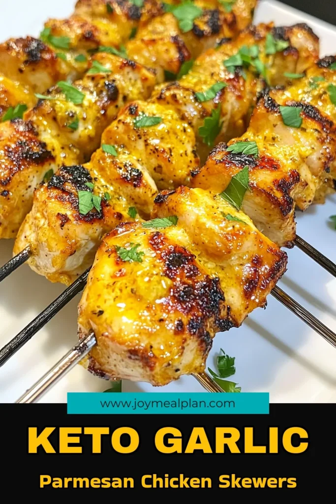 Savor the flavor of these Keto chicken skewers with garlic and parmesan! Perfect for low carb grilling recipes, these easy keto dinner options feature marinated chicken skewers that burst with taste. Made with tender chicken breast, zesty garlic, and rich Parmesan cheese, they’re a must-try at your next BBQ. Get ready to impress your guests—save this recipe for a delicious meal! #KetoChickenSkewers #GarlicParmesanChicken #LowCarbGrilling #EasyKetoDinner