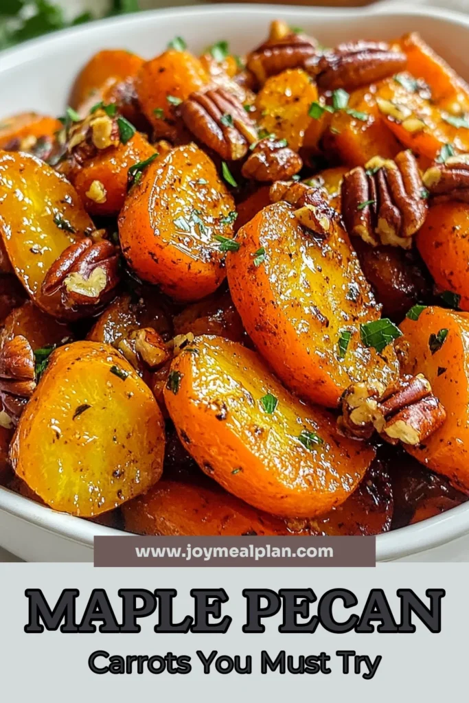Discover the delicious world of Maple Roasted Carrots with our easy Pecan Carrots Recipe! These Caramelized Carrots with Maple are not only healthy but also incredibly flavorful, thanks to a touch of cinnamon. Perfect for any meal, this colorful dish is a must-try in your collection of Healthy Roasted Vegetable Recipes. Save this recipe today and enjoy roasted carrots that are simply irresistible! #MapleRoastedCarrots #HealthyRecipes #RoastedVegetables #PecanCarrots