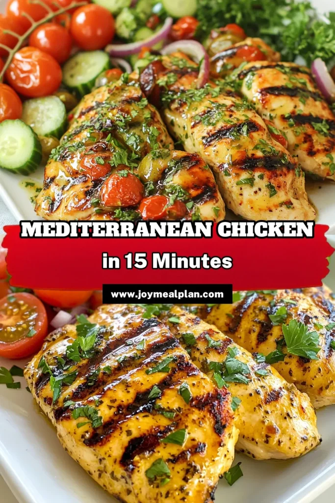 Savor the flavors of the Mediterranean with this High Protein Mediterranean Chicken! This grilled chicken recipe features a creamy Greek yogurt chicken marinade that really elevates the meat's taste. Paired with a refreshing Mediterranean chicken salad, this healthy chicken dinner recipe is perfect for meal prep or family dinners. Enjoy a delicious, nutritious meal that’s easy to make! Click to save and try it today! #MediterraneanChicken #HealthyDinner #GrilledChicken #ChickenSalad