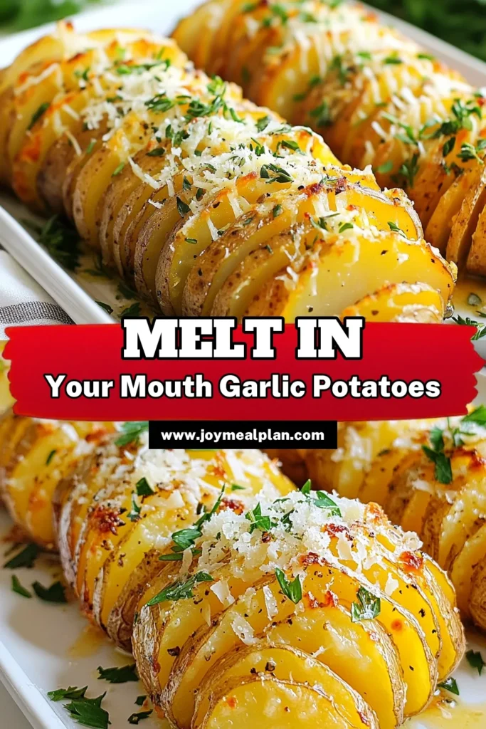 Discover the deliciousness of Garlic Butter Hasselback Potatoes! This Hasselback potatoes recipe features crispy garlic potatoes infused with rich flavors. Perfect for gatherings or cozy dinners, these roasted Hasselback potatoes will be a hit. Top them with Parmesan for cheesy Hasselback potatoes that elevate your meal. Try this easy recipe today and impress your guests! Save for later! #GarlicButterPotatoes #CrispyGarlicPotatoes #RoastedHasselbackPotatoes #CheesyHasselbackPotatoes