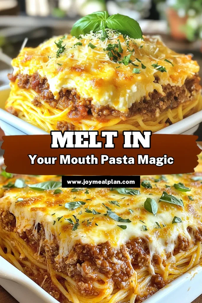 Get ready to impress with this Million Dollar Spaghetti recipe! This easy spaghetti with meat sauce features layers of cheesy goodness, making it the perfect baked spaghetti recipe for family dinners. Combining ground beef and a creamy ricotta filling, this cheesy spaghetti bake is delish. Perfect for meal prep or special occasions. Try it today and experience the million-dollar flavor! Save this recipe for later. #MillionDollarSpaghetti #BakedSpaghettiRecipe #CheesySpaghettiBake #GroundBeefSpaghettiDish
