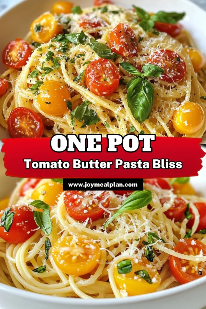 Discover the deliciousness of Tomato Butter Pasta, a creamy tomato basil pasta perfect for quick dinners. This cherry tomato pasta recipe combines fresh ingredients with easy spaghetti and a touch of buttery goodness. Ideal for busy nights, this quick pasta dish with cheese will impress your family and friends. Try it tonight and elevate your weeknight meals! Save this recipe for an easy, flavorful meal. #TomatoButterPasta #EasySpaghettiWithButter #CherryTomatoPastaRecipe #CreamyTomatoBasilPasta