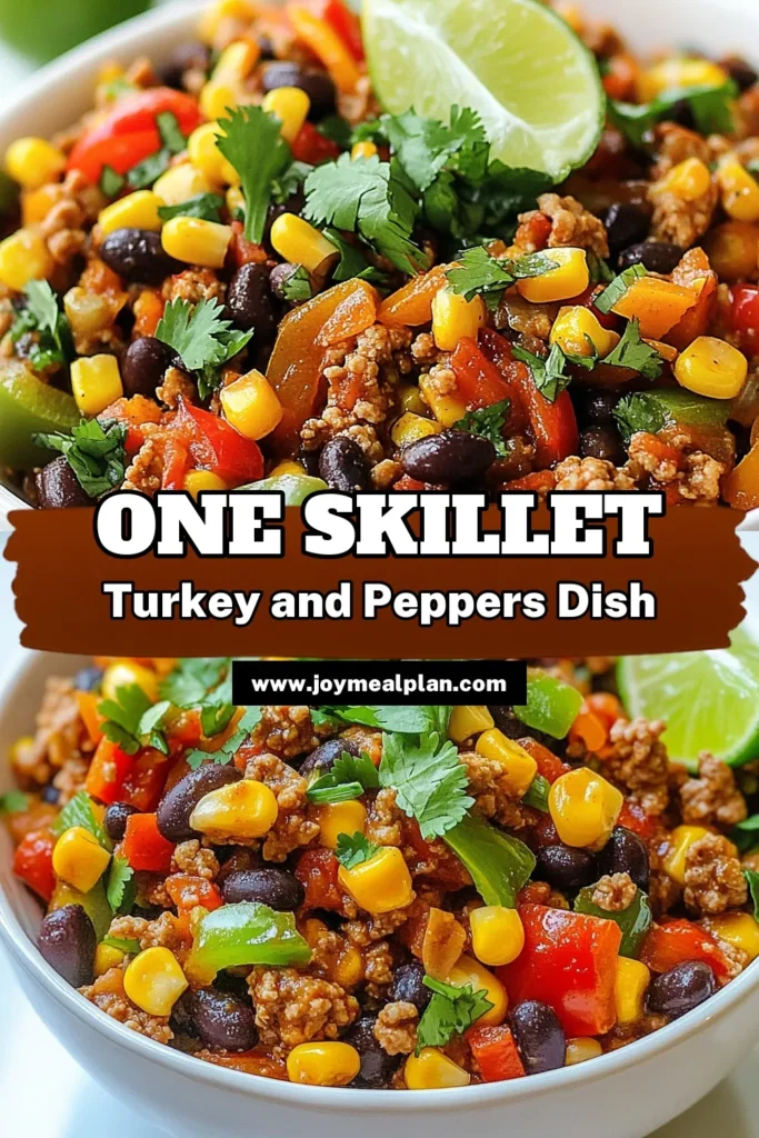 Looking for a quick and wholesome meal? Try this Ground Turkey Pepper Skillet, a delicious and easy ground turkey dinner that's packed with flavor! This healthy turkey stir fry features vibrant bell peppers, black beans, and spices that can be made in just 30 minutes. Perfect for busy weeknights, this pepper turkey recipe is sure to become a family favorite. Save this turkey and black beans recipe for an effortless weeknight meal! #GroundTurkeySkillet #HealthyTurkeyStirFry #EasyDinner #PepperTurkeyRecipe
