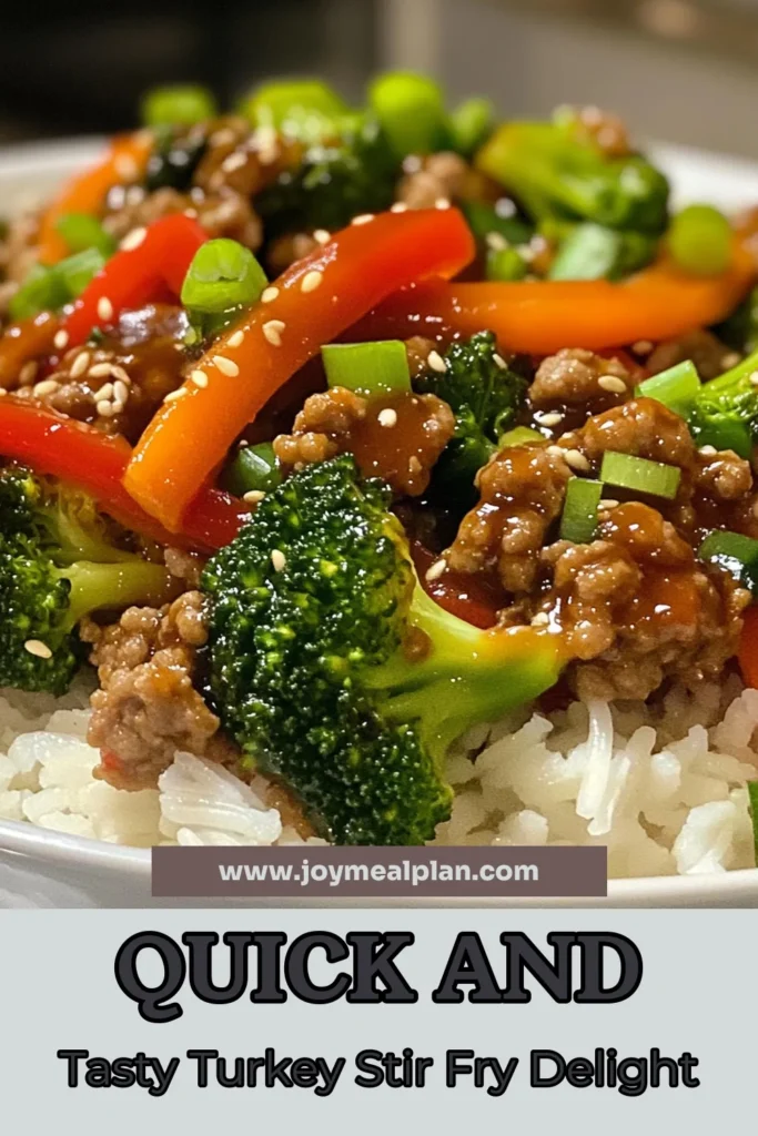 Looking for a delicious and quick dinner idea? Try this healthy turkey stir fry recipe featuring tender ground turkey and fresh veggies! This easy stir fry with vegetables is not only gluten-free but also packed with flavor. It's perfect for a busy weeknight meal that the whole family will love! Discover how to whip up this savory dish in just 25 minutes. Don’t forget to save this ground turkey stir fry recipe for your next dinner! #GroundTurkeyStirFry #QuickDinnerIdeas #GlutenFreeStirFry #HealthyRecipes