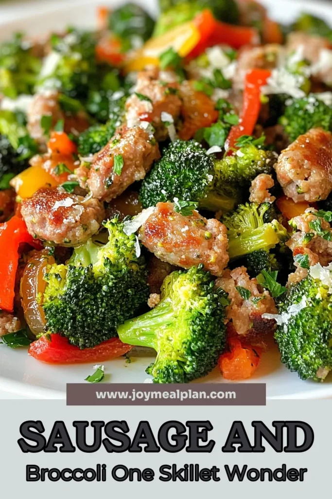 Looking for a quick and delicious meal? Try this Sizzling Sausage and Broccoli Skillet! This one-pan sausage dish features flavorful Italian sausage and fresh broccoli for a satisfying dinner. In just 25 minutes, you can whip up this tasty broccoli and sausage skillet that your family will love. Perfect for busy weeknights! Save this recipe for your next quick sausage dinner. #SausageRecipe #OnePanDinner #QuickDinner #ItalianSausage