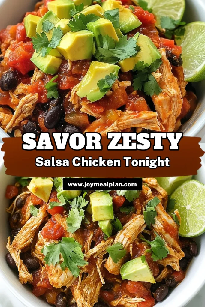 Savor this zesty Paleo Crockpot Salsa Chicken for an easy and healthy chicken dinner! This gluten-free chicken dinner features tender chicken breasts coated in delicious salsa, black beans, and corn, perfect for busy days. Quick to prepare, this easy crockpot meal is packed with flavor and nutrients. Try this zesty salsa chicken recipe today and explore a new favorite! Save this for your next meal! #PaleoCrockpotChicken #HealthyChickenRecipes #EasyCrockpotMeals #GlutenFreeChickenDinner