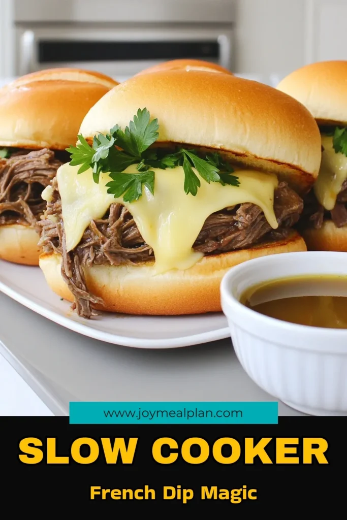Savor the delicious flavors of this Savory Slow Cooker French Dip Delight with our easy recipe! Tender beef chuck roast is slow-cooked to perfection, served on crusty hoagie rolls, and topped with melted provolone cheese. Perfect for meal prep or a cozy dinner, these sandwiches will impress your family and friends. Click through to explore the full recipe and elevate your next meal! #SlowCookerRecipes #FrenchDip #SavoryDelights #ComfortFood