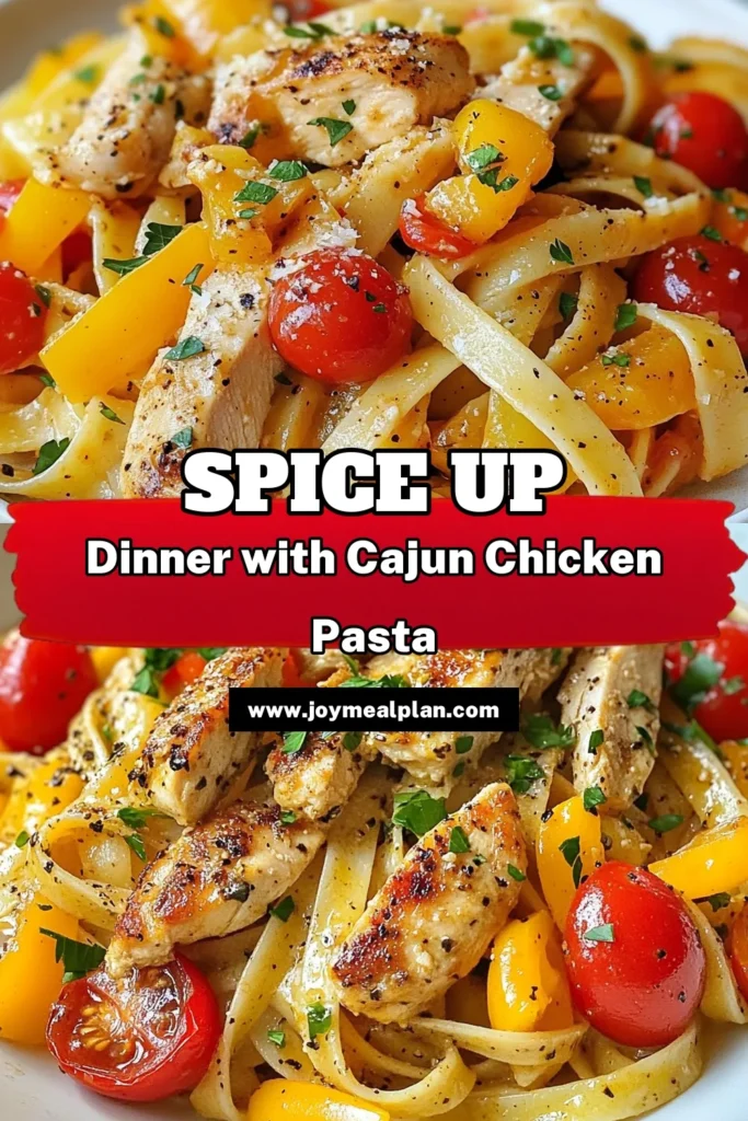 Indulge in a flavorful Cajun chicken pasta that combines the perfect balance of spice and creaminess. This creamy Cajun pasta recipe is an easy pasta dinner you can whip up in just 30 minutes. With tender chicken strips seasoned with Cajun spices, colorful veggies, and a rich sauce, this spicy chicken pasta dish is sure to impress! Try it tonight and bring a taste of the South to your table. Save this recipe! #CajunChickenPasta #PastaRecipes #EasyDinner #SpicyPasta