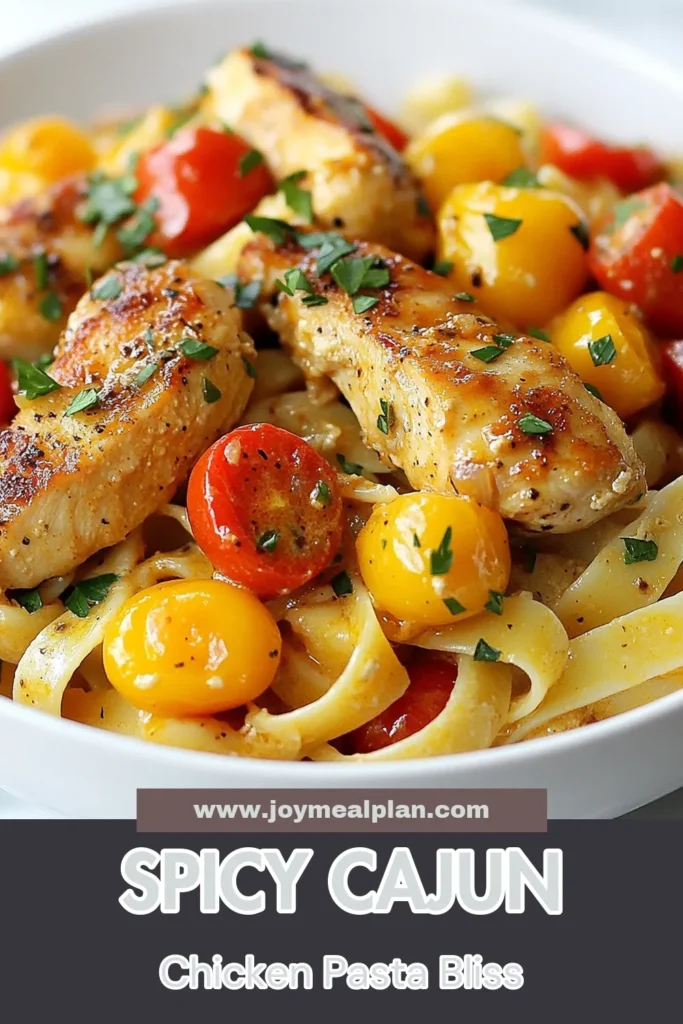 Indulge in this Spicy Cajun Chicken Pasta that's bursting with flavor! This creamy Cajun pasta recipe is perfect for a quick weeknight meal. Combining tender fettuccine with seasoned chicken and a rich sauce, it's the ultimate Cajun chicken dinner recipe you need to try. Enjoy this easy Cajun pasta for your next family dinner or date night. Save this delicious fettuccine chicken recipe for later! #CajunChickenPasta #EasyRecipes #PastaLovers #DinnerIdeas
