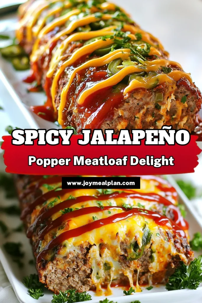 Indulge in the flavor-packed Jalapeño Popper Meatloaf, a cheesy meatloaf recipe that brings a spicy kick to your dinner table. This easy meatloaf dinner features ground beef, cream cheese, and chopped jalapeños for an unforgettable taste. Perfect for any occasion, this spicy meatloaf with jalapeños is sure to impress. Try this delightful ground beef meatloaf recipe tonight and save it for later! #Meatloaf #JalapeñoPopper #CheesyRecipes #DinnerInspiration