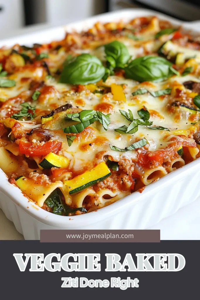 Savor this delicious veggie-packed baked ziti! This vegetarian ziti recipe features creamy ricotta and vibrant baked ziti with spinach, making it a wholesome meal everyone will love. Perfect for family dinners, this easy baked pasta recipe is comforting and flavorful. Try it tonight and elevate your pasta game! Save this recipe for later! #VeggiePasta #BakedZiti #VegetarianRecipes #EasyPastaDishes