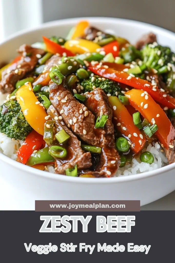 Looking for an easy and delicious beef stir-fry recipe? Try this zesty beef and veggie stir-fry that’s perfect for quick Asian beef dishes! Packed with fresh vegetables and flavorful sauces, it’s a great way to enjoy healthy beef recipes. In just 20 minutes, you can whip up this vibrant meal that your family will love. Save this easy stir-fry meal for busy nights! #BeefStirFry #QuickMeals #HealthyRecipes #AsianCuisine