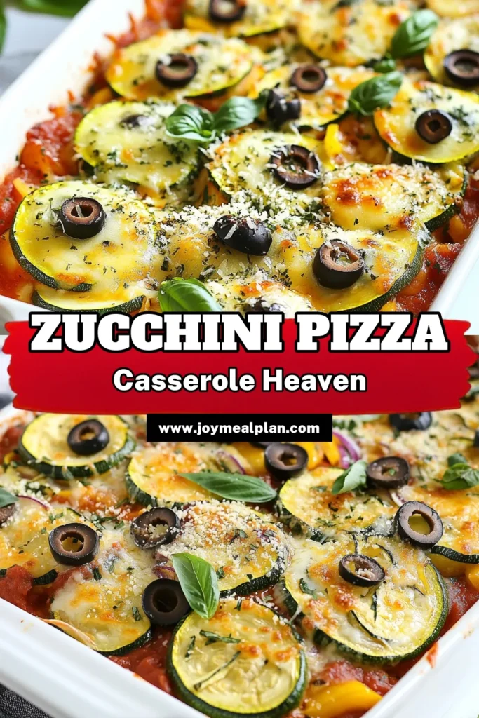 Discover the ultimate comfort food with this easy zucchini pizza casserole! Perfect for those seeking healthy zucchini recipes, this vegetarian casserole is packed with flavor and low-carb goodness. Layered with cheese, marinara sauce, and fresh veggies, it's a delightful twist on traditional pizza. Ideal for busy weeknights, this low-carb dinner idea is sure to please everyone at the table. Save this recipe and make it tonight! #ZucchiniPizzaCasserole #VegetarianCasseroles #LowCarbDinnerIdeas #EasyPizzaCasserole