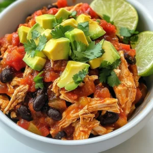 - 4 boneless, skinless chicken breasts - 2 cups of salsa (homemade or store-bought) - 1 can (15 oz) black beans, thoroughly rinsed and drained - 1 cup corn kernels (can use fresh or frozen) - 1 teaspoon ground cumin - 1 teaspoon garlic powder - 1 teaspoon onion powder - 1 teaspoon smoked paprika - Salt and black pepper to taste - Fresh cilantro, roughly chopped, for garnish - Lime wedges, for serving This recipe starts with simple yet key ingredients. You need four boneless, skinless chicken breasts for a tender base. Salsa adds a zesty punch. You can use homemade salsa or a store-bought brand that fits Paleo guidelines. I love using fresh ingredients, but a store brand works just fine. Next, we add black beans and corn. The black beans give protein and fiber, while the corn adds sweetness and color. Rinse the beans well to remove extra sodium. For seasoning, ground cumin, garlic powder, onion powder, and smoked paprika bring depth. Salt and pepper add a touch of balance. Fresh cilantro brightens the dish, and a squeeze of lime at the end elevates all the flavors. When you gather these ingredients, you set the stage for a dish that is both easy to make and delicious to eat. {{ingredient_image_2}} Start by placing the boneless, skinless chicken breasts in the bottom of your crockpot. Make sure they are in an even layer. This helps them cook evenly. Next, pour the salsa generously over the chicken. Each piece should be well-coated for the best flavor. The salsa not only adds taste but also keeps the chicken juicy. Now, add the rinsed black beans and corn on top of the salsa-covered chicken. This adds color and texture to your dish. Then, evenly sprinkle ground cumin, garlic powder, onion powder, and smoked paprika over the mixture. Add a pinch of salt and black pepper to taste. This seasoning mix enhances the overall flavor and gives the dish a nice kick. Cover the crockpot securely with its lid. Set the temperature to low for 6-8 hours or to high for 3-4 hours. Cooking it low and slow helps the chicken become tender. When the time is up, carefully transfer the chicken to a plate. Use two forks to shred the chicken into bite-sized pieces. After shredding, return it to the pot to soak up the tasty juices. Stir everything well to combine. Let it sit for a few minutes to allow the flavors to meld beautifully. For tender chicken, cook on low for 6 to 8 hours. This slow method helps the chicken stay juicy. If you're short on time, use the high setting. This option cooks the chicken in 3 to 4 hours. To adjust seasonings, taste as you go. Start with a pinch of salt and pepper. You can add more if needed. For a bolder flavor, try fresh herbs like cilantro. If you want to make homemade salsa, blend fresh tomatoes, onion, and lime juice. Add garlic and jalapeños for a kick. This will give your dish a fresh taste. You can also use store-bought salsa. Just make sure it’s paleo-friendly to keep it healthy. Pro Tips Use Homemade Salsa: For the best flavor, opt for homemade salsa. This allows you to control the ingredients and adjust the spice level to your liking. Shred Chicken While Hot: Shredding the chicken while it's still hot makes it easier to pull apart and helps it soak up more of the flavorful juices in the crockpot. Customize Your Toppings: Feel free to get creative with toppings! Consider adding lime crema, jalapeños, or even a sprinkle of cheese for added flavor and texture. Make It a Meal Prep: This dish is perfect for meal prep. Store leftovers in airtight containers for easy lunches throughout the week! {{image_4}} You can change some ingredients for this dish. If you want to avoid black beans, try using kidney beans or chickpeas. They both add great flavor and texture. For corn, you can swap in diced bell peppers or zucchini. These options will keep the dish fresh and tasty. You can also add different proteins. Instead of chicken, use turkey or even pork. Just adjust the cooking time based on the meat you choose. Try adding more veggies too! Spinach or kale can sneak in some greens and extra nutrition. When serving, you have fun options. You can use colorful bowls to present the dish. This makes each serving look inviting. Top each bowl with diced avocado and cilantro for extra flavor. Another great idea is to use lettuce wraps. This gives a crunchy twist to your meal. Just scoop the chicken mixture into the lettuce leaves and enjoy. To enhance the meal, serve with lime wedges on the side. A squeeze of lime adds a bright pop of flavor. You can also pair it with a simple salad for a balanced meal. To store leftovers, cool the dish to room temperature first. Place it in an airtight container. This keeps your chicken fresh for up to three days. I like glass containers for easy reheating and to avoid stains. If you use plastic, choose BPA-free options. For the best freezing results, pack the chicken in freezer-safe bags. Remove as much air as possible to prevent freezer burn. You can freeze it for up to three months. When you're ready to eat, thaw it in the fridge overnight. Reheat it in a pot on low heat until warm. This keeps the flavors intact and delicious. Yes, this recipe is Paleo-friendly. It uses whole foods that fit the Paleo diet. The main ingredients are boneless chicken breasts, fresh salsa, black beans, and corn. These items are all natural and unprocessed. The spices like cumin, garlic powder, and smoked paprika add flavor without any additives. Just make sure your salsa is made with Paleo-approved ingredients. Avoid brands with added sugars or preservatives. Yes! You can easily adjust the spice level of this dish. If you want it milder, use a mild salsa. You can also reduce or skip the spices like smoked paprika or garlic powder. For more heat, add some diced jalapeños or a pinch of cayenne pepper. Taste as you go to find your perfect balance. You have many options for sides with this dish. Here are some great ideas: - Cauliflower rice: It’s a fantastic low-carb option. - Zucchini noodles: They add a fun twist and texture. - Lettuce wraps: Use crisp lettuce leaves for a crunchy bite. - Avocado slices: They add creaminess and healthy fats. - Fresh salsa or guacamole: These can brighten the flavors. Feel free to mix and match these sides to create a complete meal! This blog post covered how to make a tasty Paleo Crockpot Salsa Chicken. We explored key ingredients, including chicken, salsa, black beans, and seasonings. I shared step-by-step instructions, tips, and variations to fit your taste. Remember, you can adjust flavors and try different sides to make it your own. Enjoy creating this dish at home. It’s easy, flavorful, and perfect for any meal. Keep experimenting with ingredients to find your favorite version!