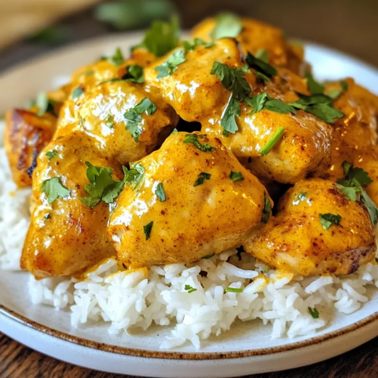 - 1 lb boneless, skinless chicken thighs, cut into bite-sized pieces - 3 tablespoons butter - 1 tablespoon olive oil - 1 small onion, finely chopped - 3 cloves garlic, minced - 1 teaspoon ginger, grated - 1 teaspoon paprika - 1 teaspoon ground cumin - ½ teaspoon ground turmeric - ½ teaspoon chili powder (adjust to your spice preference) - 1 cup heavy cream - 1 cup chicken broth - Salt and freshly ground black pepper to taste - Fresh cilantro, chopped (for garnish) In this recipe, chicken thighs lend a juicy texture. Butter and olive oil create a rich base. Onions, garlic, and ginger add amazing flavor. Paprika, cumin, turmeric, and chili powder bring warmth and spice. Heavy cream and chicken broth create a creamy sauce. Salt and pepper enhance every bite. - Cooked rice - Warm naan - Fresh cilantro garnish For serving, cooked rice is a great choice. It soaks up the sauce well. Warm naan adds a lovely touch, perfect for dipping. Fresh cilantro on top brightens the dish and adds freshness. These options complete your meal and make it even more satisfying. {{ingredient_image_2}} 1. Start by heating three tablespoons of butter and one tablespoon of olive oil in a large skillet. 2. Use medium heat. Wait until the butter melts and bubbles appear. 3. Add one small, finely chopped onion to the skillet. Sauté for about three to four minutes. The onion should look translucent and tender. 4. Next, stir in three cloves of minced garlic and one teaspoon of grated ginger. Cook for one to two minutes. You'll notice a great smell as the garlic turns slightly golden. 1. Now, add one pound of bite-sized chicken thighs to the skillet. These should be boneless and skinless. 2. Season the chicken with salt and freshly ground black pepper. Cook for about five to seven minutes. Stir occasionally, and watch for the chicken to turn golden brown on all sides. 3. Once the chicken is browned, sprinkle in one teaspoon of paprika, one teaspoon of ground cumin, half a teaspoon of ground turmeric, and half a teaspoon of chili powder. Mix thoroughly. This should coat the chicken evenly with spices. Stir for another two to three minutes. 1. Pour in one cup of heavy cream and one cup of chicken broth. Use a wooden spoon to stir and combine everything well. 2. Bring the mix to a gentle simmer. Then, reduce the heat to low. 3. Let the skillet simmer uncovered for about ten to fifteen minutes. The chicken should be fully cooked, and the sauce will thicken slightly. 4. Before serving, taste the sauce. Adjust the seasoning with more salt and pepper if needed. Finish by sprinkling freshly chopped cilantro over the dish for a burst of flavor. Serve hot over cooked rice or with warm naan. - Ensuring chicken is cooked properly Make sure your chicken thighs are cut into even pieces. This helps them cook evenly. Cook them until they reach an internal temperature of 165°F. Use a meat thermometer for best results. You want the chicken to be golden brown on all sides. This adds flavor and texture. - Achieving the right sauce consistency After adding cream and chicken broth, let the skillet simmer. This thickens the sauce. Stir occasionally to prevent sticking. If the sauce is too thin, let it simmer longer. If it's too thick, add a splash of broth or cream to adjust. Taste the sauce before serving to ensure it’s just right. - Adjusting spice levels If you like heat, add more chili powder. For a milder dish, use less. You can also add fresh chili for a fresh kick. Taste as you go to find your perfect balance. Spices can be adjusted based on personal preference. - Suggested garnishes for presentation Fresh cilantro adds a nice pop of color. Sprinkle it just before serving. You might also add lime wedges on the side. This adds a zesty touch. Other options include sliced green onions or even chopped tomatoes for extra freshness. Pro Tips Marinate for More Flavor: Let the chicken marinate in spices and a bit of yogurt for a few hours or overnight to enhance the flavor and tenderness. Use Fresh Spices: For the best flavor, use fresh spices instead of pre-ground ones. Toast whole spices before grinding for an extra aromatic boost. Adjust Creaminess: If you prefer a lighter sauce, you can substitute half of the heavy cream with coconut milk for a delicious twist. Garnish Creatively: In addition to cilantro, consider adding toasted nuts or a drizzle of yogurt for added texture and flavor contrast. {{image_4}} You can change the protein in this dish. Instead of chicken, try shrimp or tofu. Both options work well with the creamy sauce. If you want a dairy-free version, use coconut cream. This keeps the dish rich and tasty without dairy. Add more veggies to your skillet for extra nutrition. Peas or bell peppers add color and crunch. You can also change the spice blend. If you like it hotter, add more chili powder. For a milder taste, reduce the spices. Make it your own! To keep your Texas Roadhouse Butter Chicken Skillet fresh, follow these steps: - Refrigeration guidelines: Quickly cool your leftovers. Store them in the fridge within two hours. They taste best when eaten within three days. - Container recommendations: Use an airtight container. This helps keep the chicken moist and flavorful. Glass containers work well, but plastic ones are fine too. Reheating this dish can be easy if you follow the right methods: - Best methods for reheating: Use a skillet over medium heat. This method helps maintain the chicken's texture. You can also use a microwave if you're in a hurry. Just heat it in short bursts. - Tips for maintaining texture and flavor: When reheating, add a splash of chicken broth. This keeps the sauce creamy and prevents it from drying out. Stir well to mix the flavors back together. Texas Roadhouse Butter Chicken Skillet is a creamy and flavorful dish. It features tender chicken cooked in a rich sauce made from butter, spices, and cream. This dish draws inspiration from Indian butter chicken, which is known for its bold flavors. You taste the warmth of paprika, cumin, and turmeric in every bite. This dish is perfect for a cozy dinner or a gathering with friends. Yes, you can make this dish ahead of time. Cook the chicken and sauce, then let it cool. Store it in the fridge for up to three days. When you are ready to eat, reheat it in a skillet on low heat. Stir gently until warm. This method keeps the flavors intact and saves you time. I love to serve this dish with warm naan or fluffy rice. Both soak up the creamy sauce well. You can also add a fresh salad or some roasted vegetables for a colorful plate. A sprinkle of cilantro makes the dish look pretty and adds freshness. In this blog post, we explored how to create a delicious Texas Roadhouse Butter Chicken Skillet. We covered essential ingredients like chicken thighs, butter, and seasonings. The step-by-step instructions helped you sauté and cook the chicken, while tips ensured perfect flavors. You can even try variations with different proteins or veggies. Don't forget storage tips for leftovers. This dish is tasty and easy to prepare. Enjoy cooking, and make it your own!